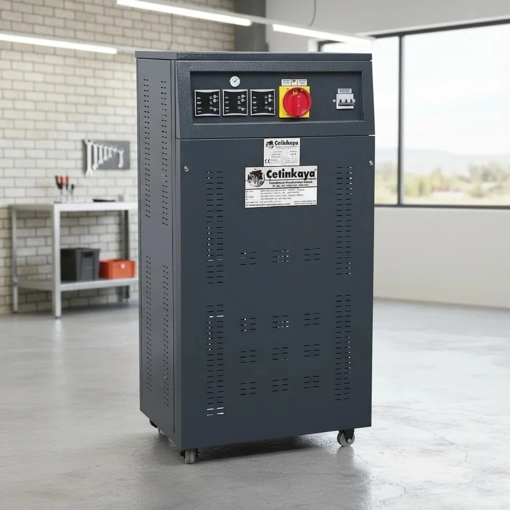 Çetinkaya 60 kVA Bakır Sargı Voltaj Regülatörü S11 C3Y 07 Trifaze  | 300/460V – 380V |  Mikroişlemcili