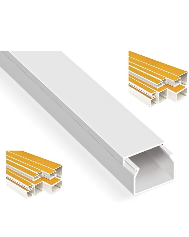 Akiş 25*16 Yapışkanlı Kapalı Kablo Kanalı – Beyaz Renk,  UV Dayanımlı, Alev Yürütmez, PVC Malzeme 1 Metre Fiyatıdır APSK - 25016