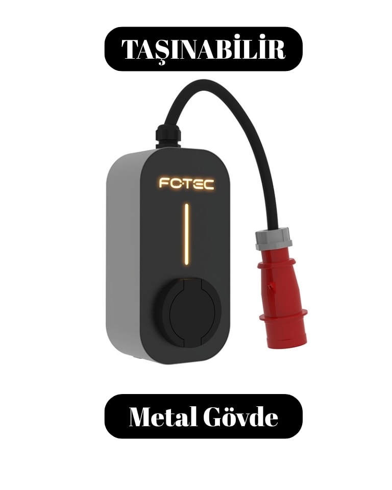 Fotec  22kW Taşınabilir Araç Şarj İstasyonu Visio Go-E AC Tri 1S  – Metal Gövde