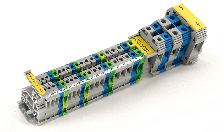 TBLOC 2,5mm Geçişli Vidalı  Ray Klemens  Gri  8000099008