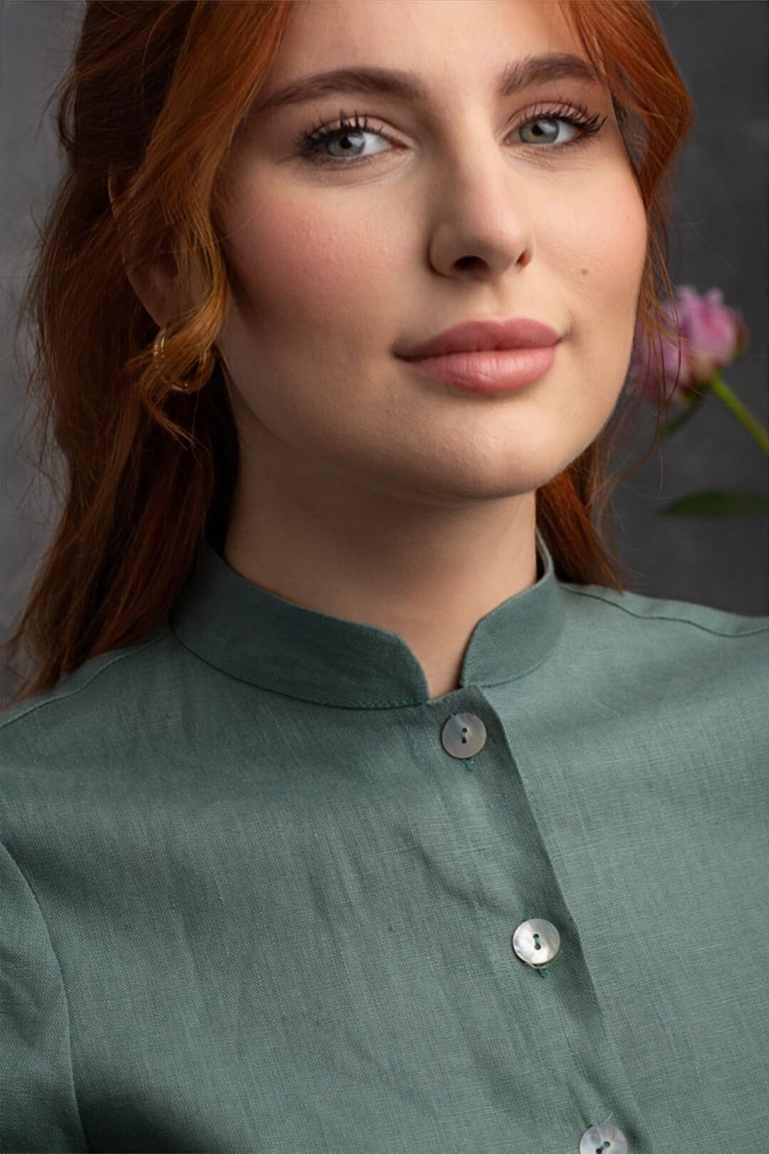 Müstesna - Hakim Yaka Mint Yeşili Keten Ceket