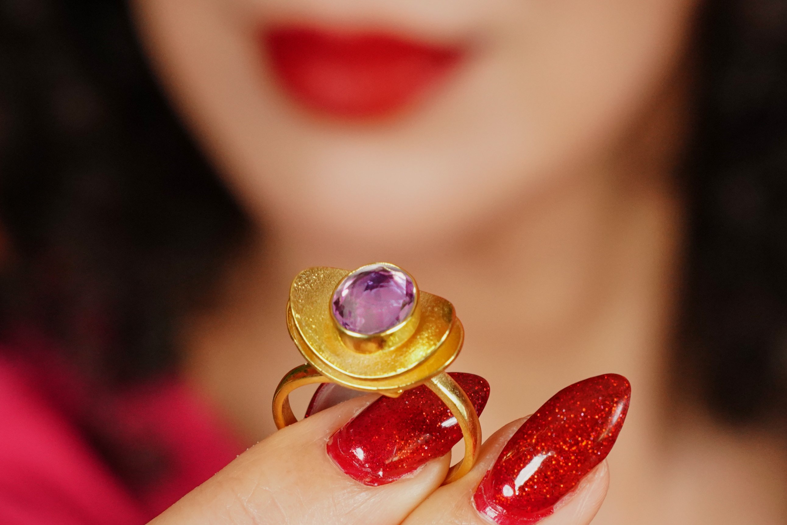 “Crown of Selene” – Amethyst Taşlı Yüzük 0 image
