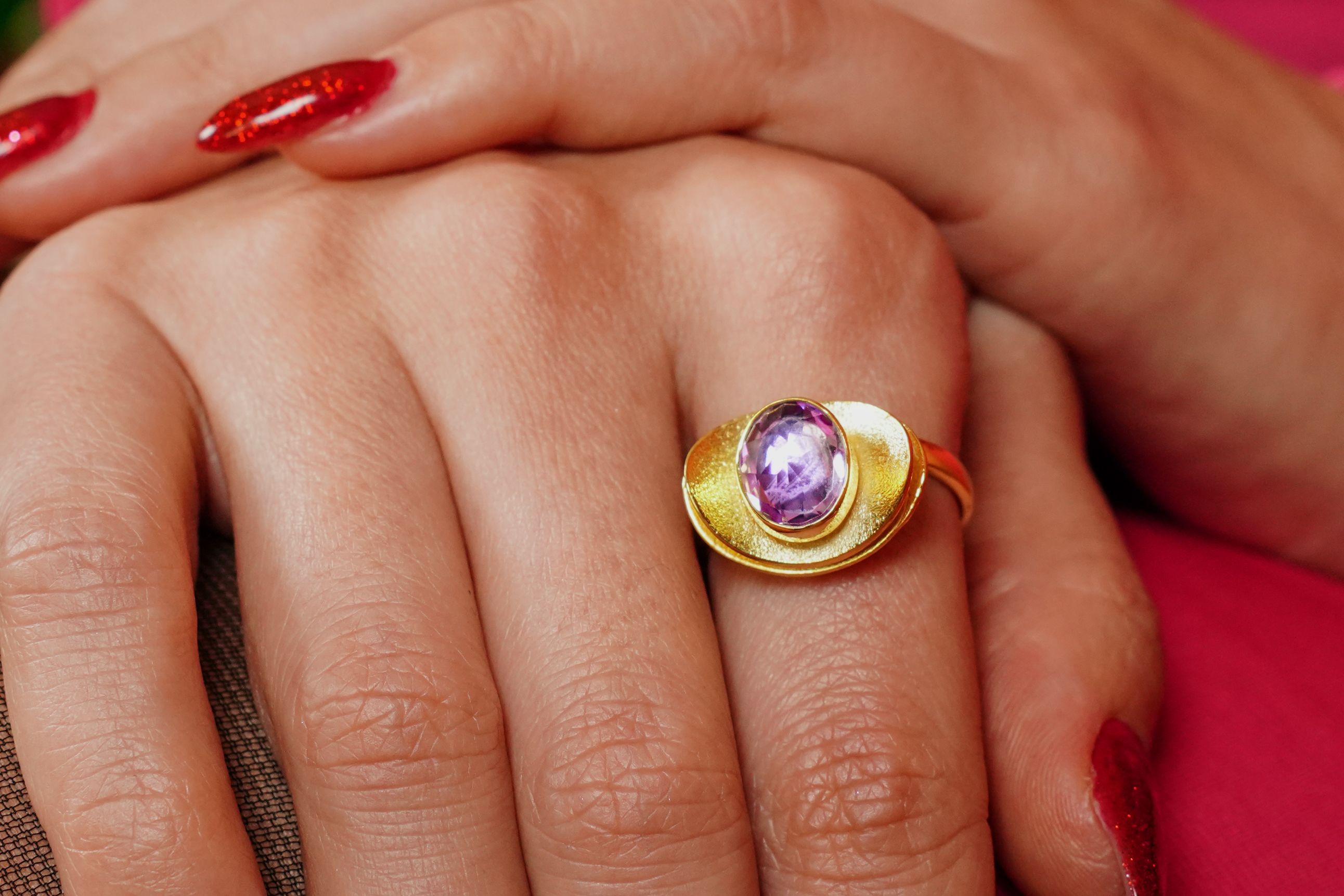 “Crown of Selene” – Amethyst Taşlı Yüzük 0 image