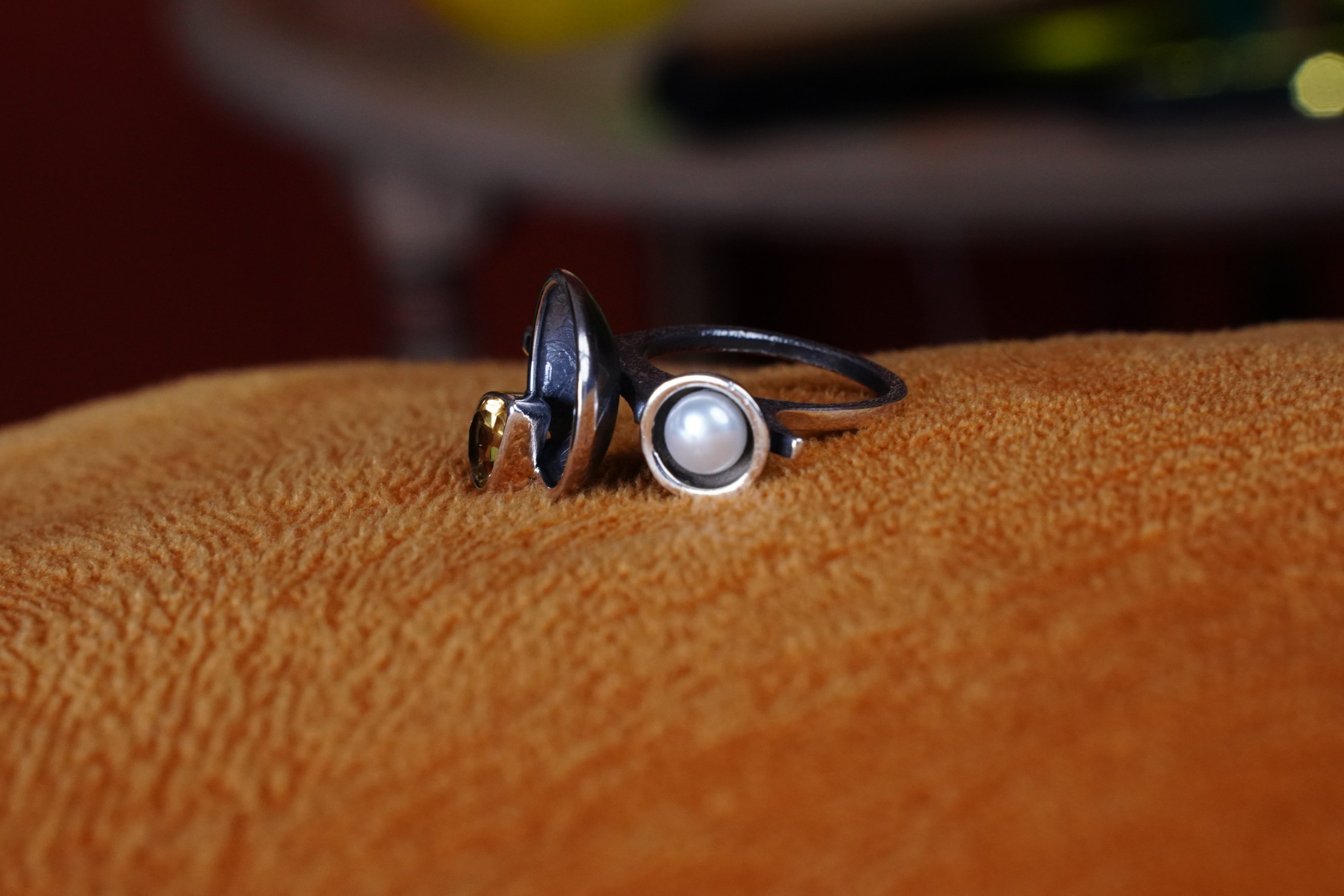 “Solar Tide” – Pearl & Citrine Taşlı Yüzük 0 image