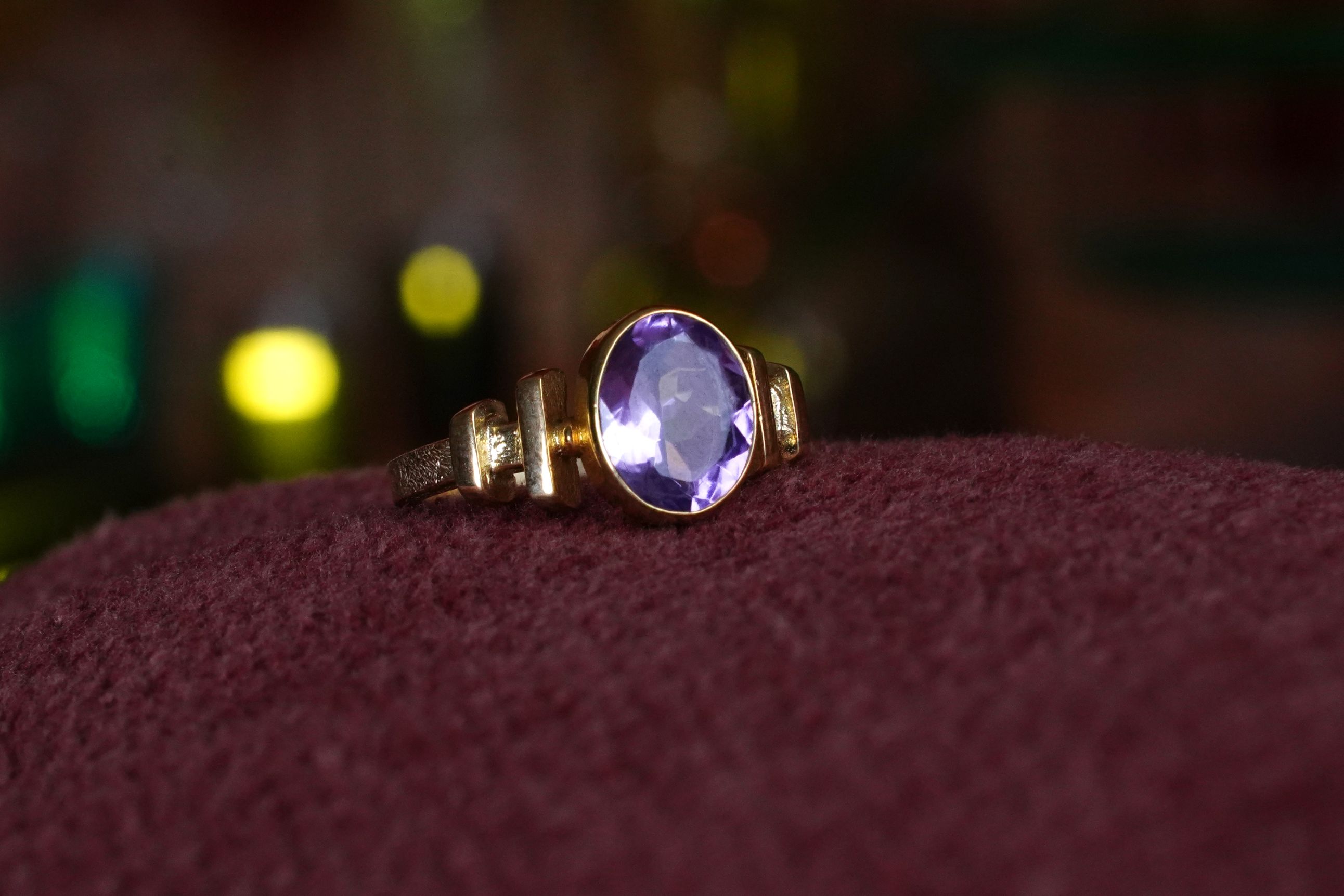 “Golden Whisper” – Amethyst Taşlı Yüzük 0 image