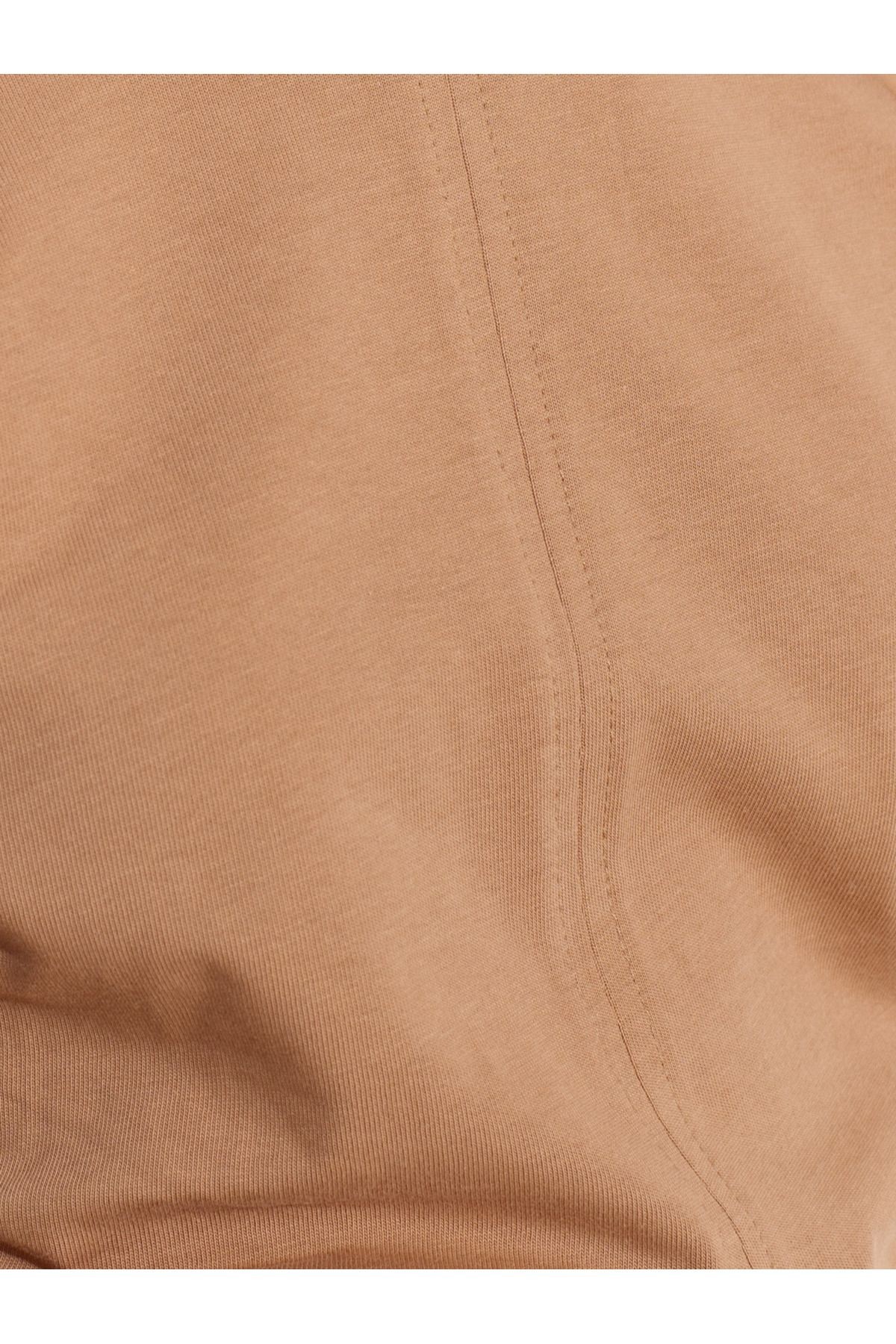31585 Drape Detaylı T-shirt-Ekru