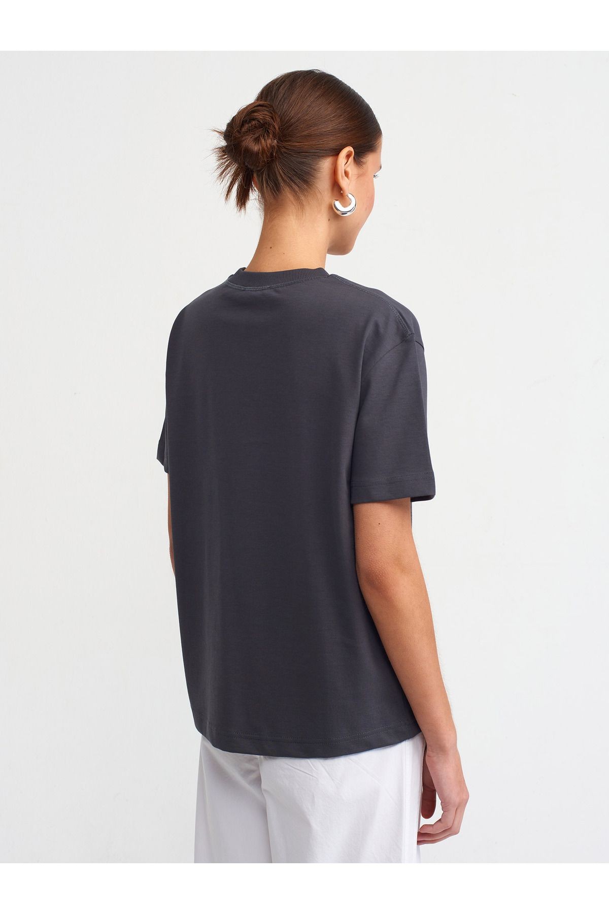 30312 Bisiklet Yaka Oversize T-shirt-haki