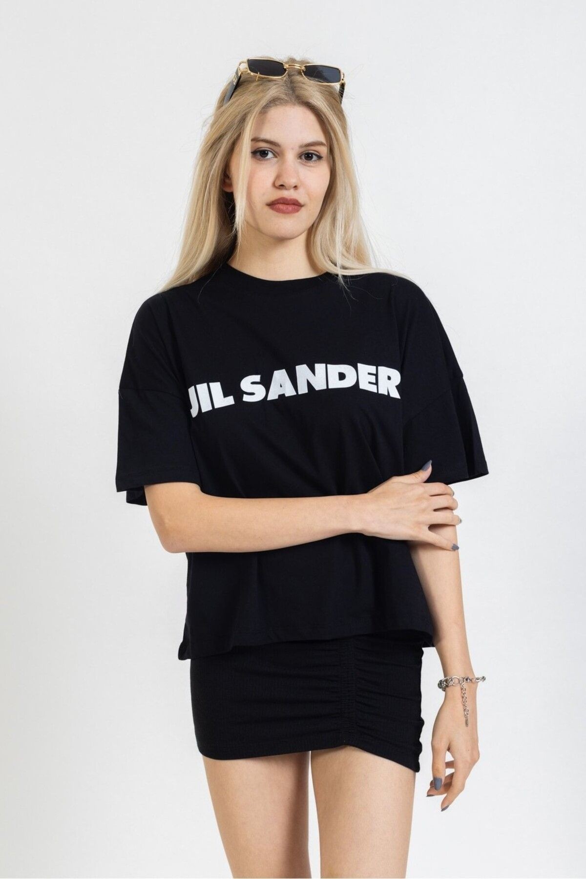Yazılı Baskılı Oversize Tişört, Tarz Trend Tişört, Pamuklu, Bisiklet Yaka