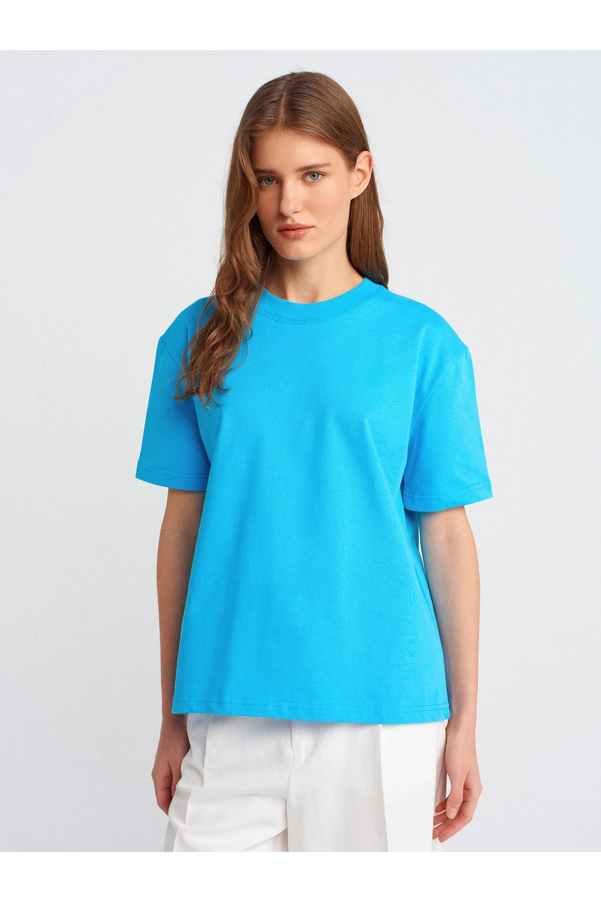 30312 Bisiklet Yaka Oversize T-shirt-haki