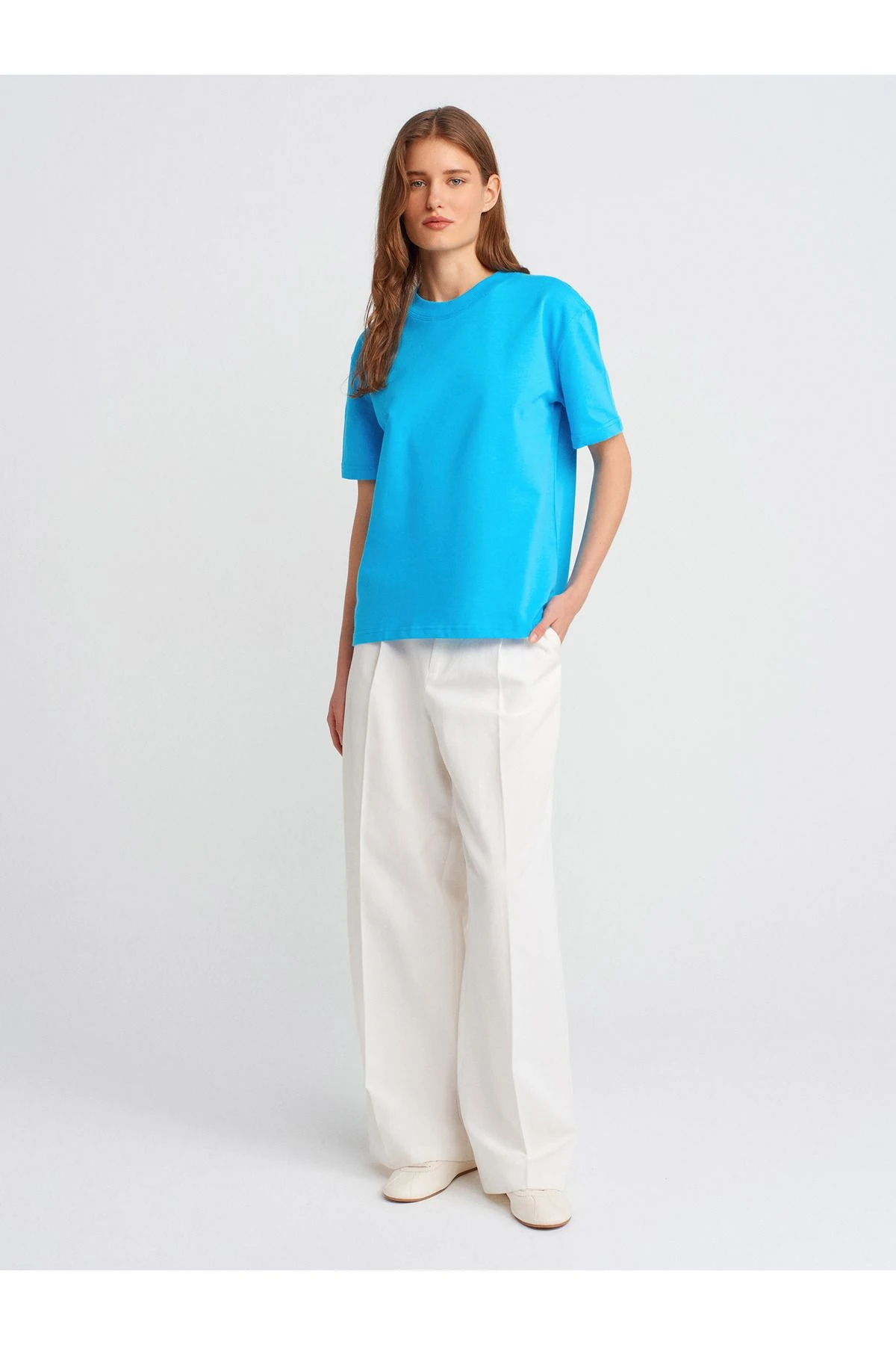 30312 Bisiklet Yaka Oversize T-shirt-haki