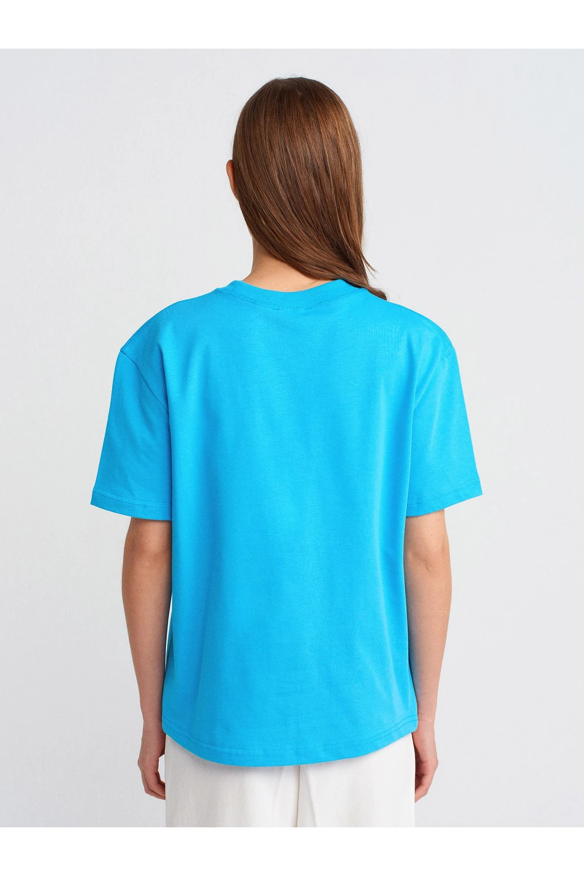 30312 Bisiklet Yaka Oversize T-shirt-haki