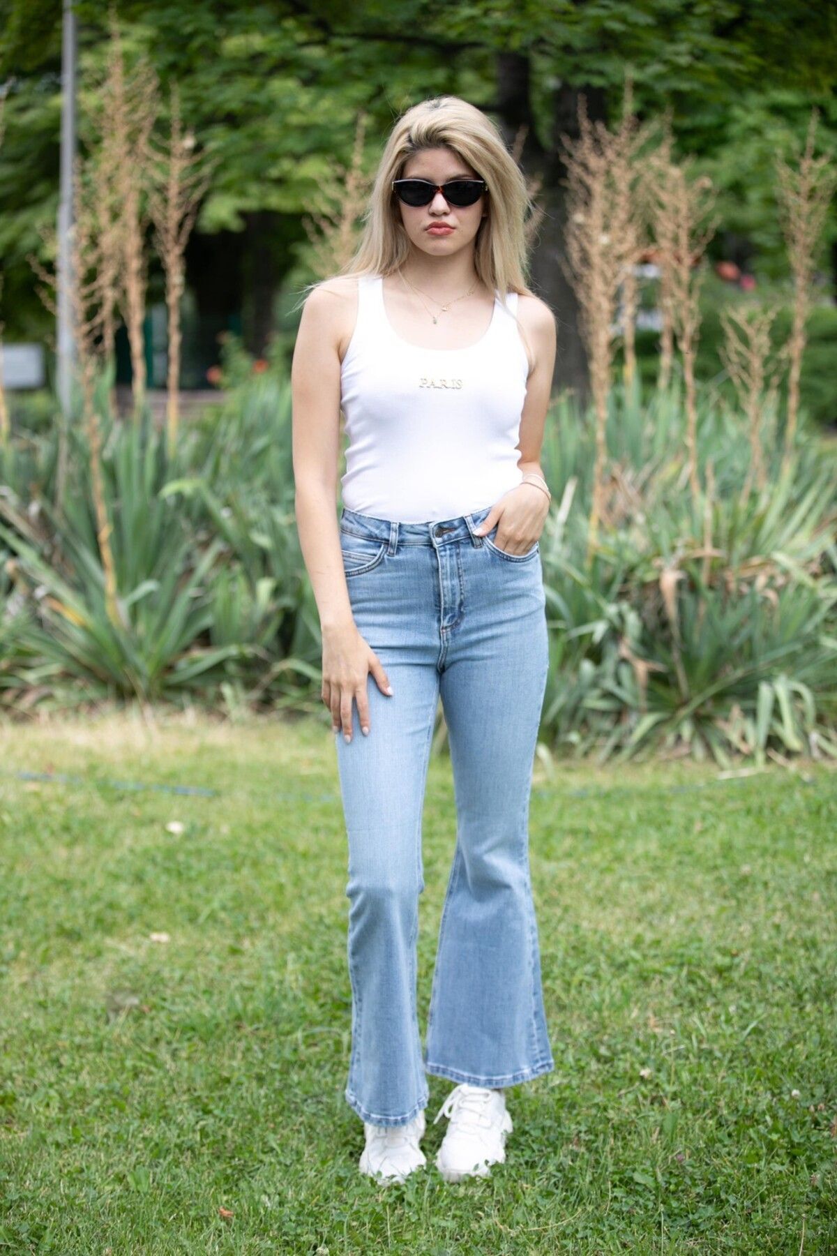 Flare jean Pantolon ,  Esnek Mavi Jean , İspanyol Paça Pantolon