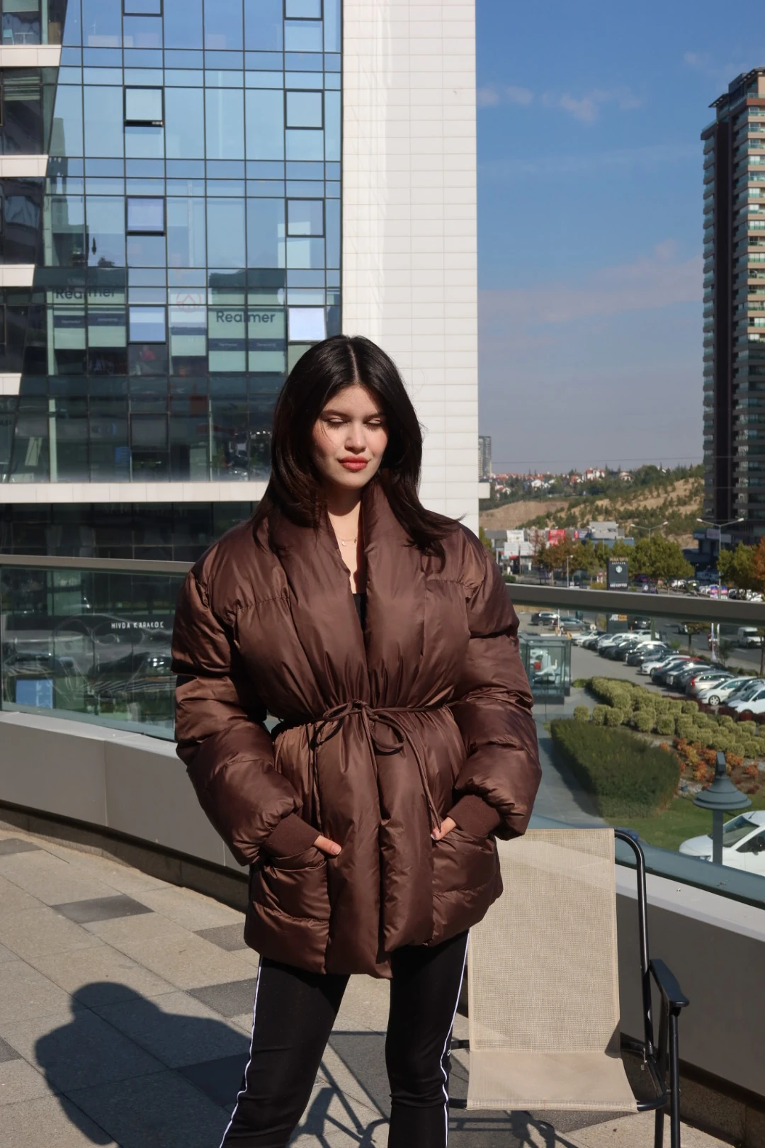 OLAFRE KAHVERENGİ ŞİŞME MONT