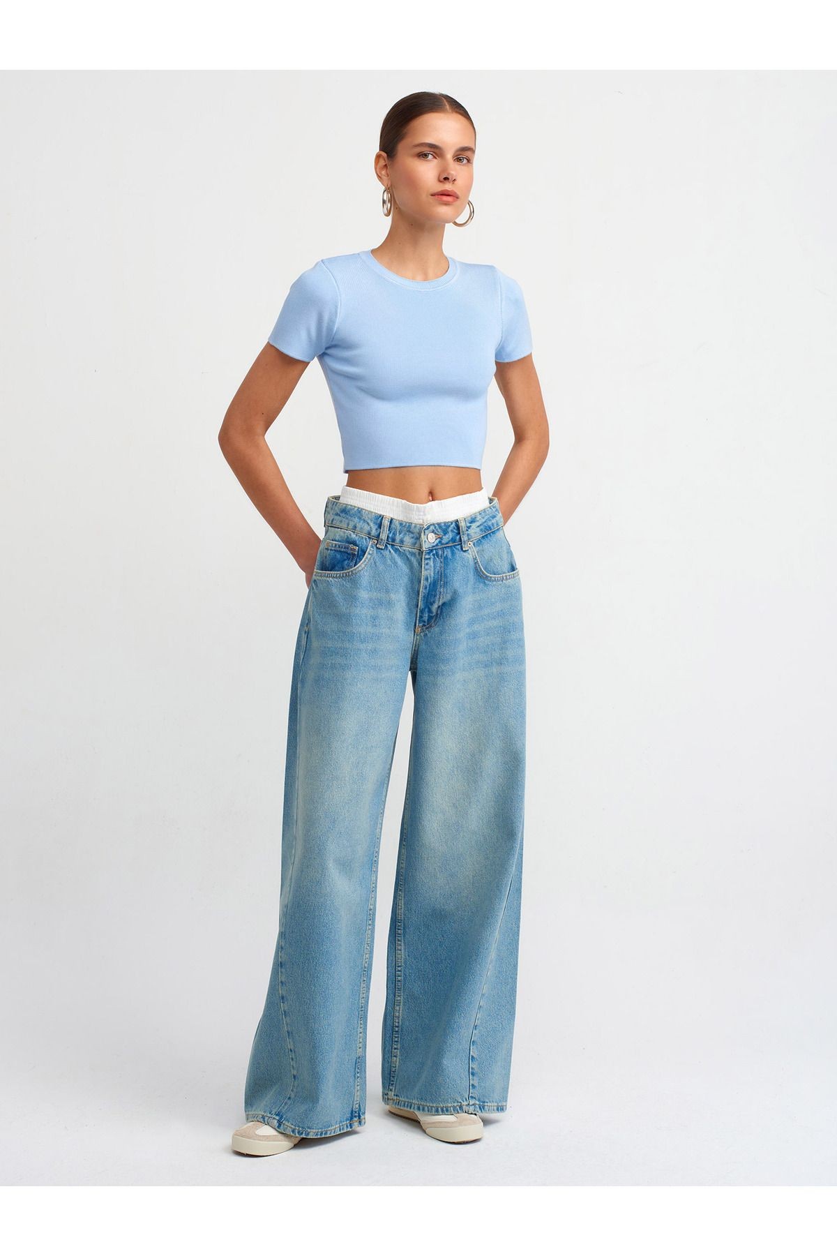 71422 Boxer Detaylı Tint Yıkama Denim Pantolon-Tint