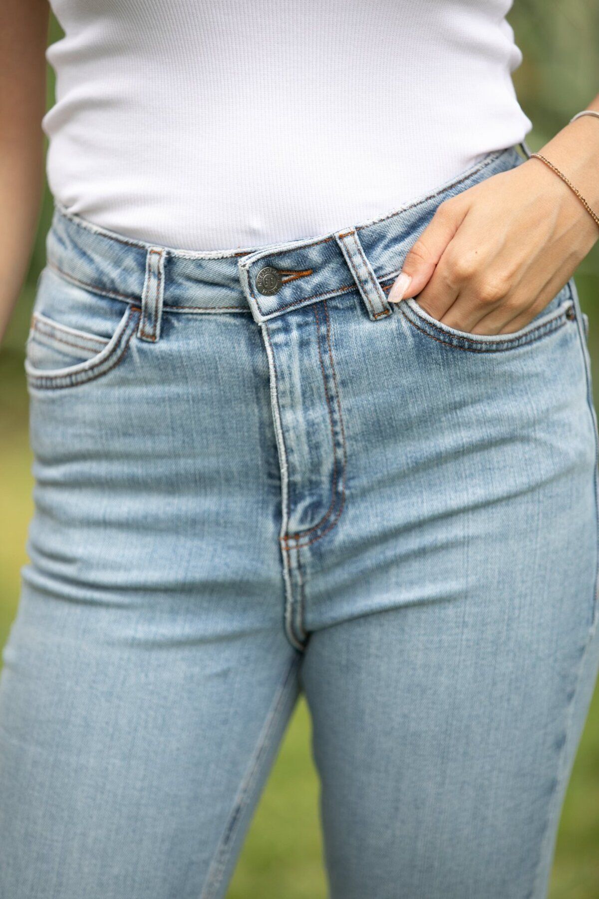 Flare jean Pantolon ,  Esnek Mavi Jean , İspanyol Paça Pantolon