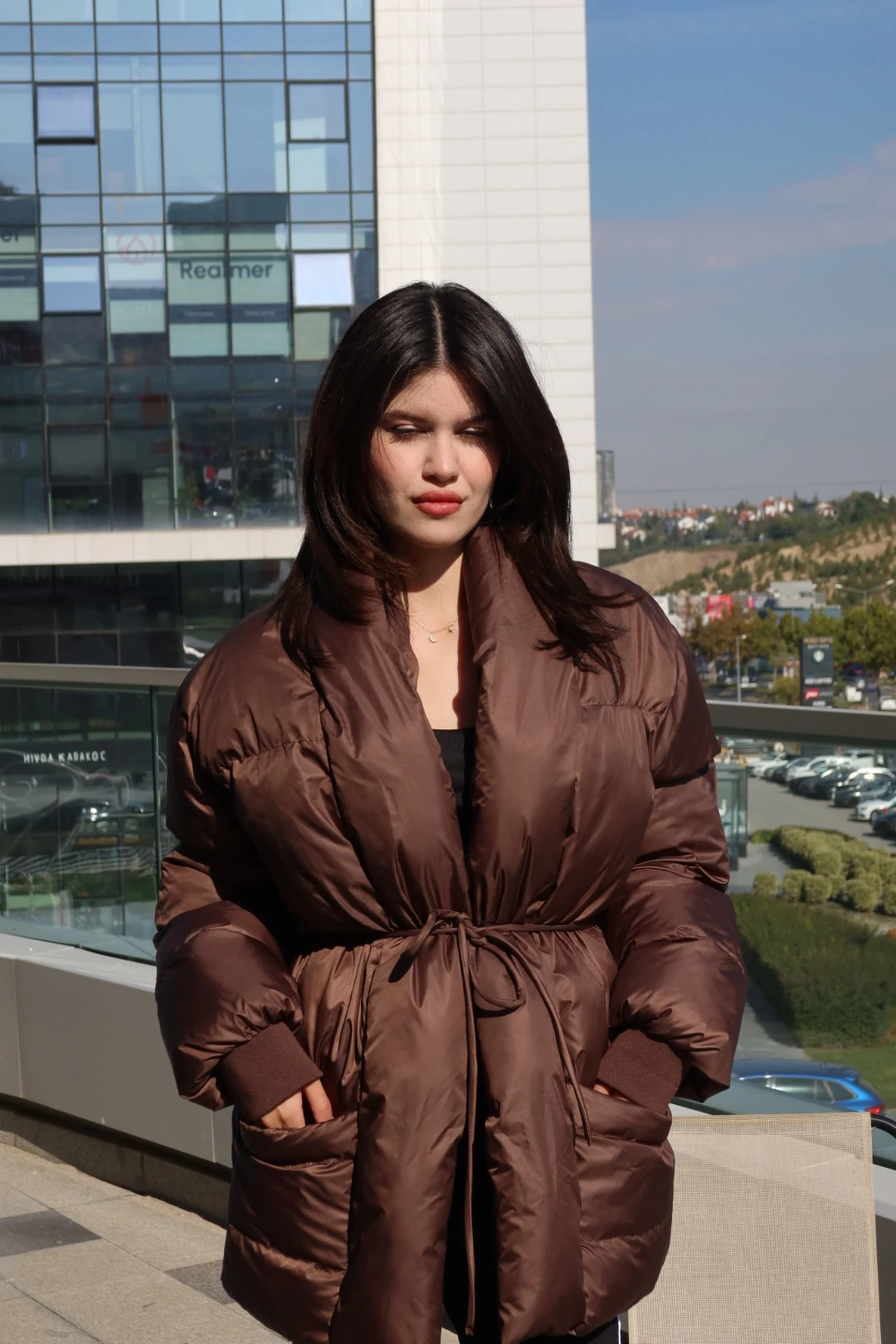 OLAFRE KAHVERENGİ ŞİŞME MONT