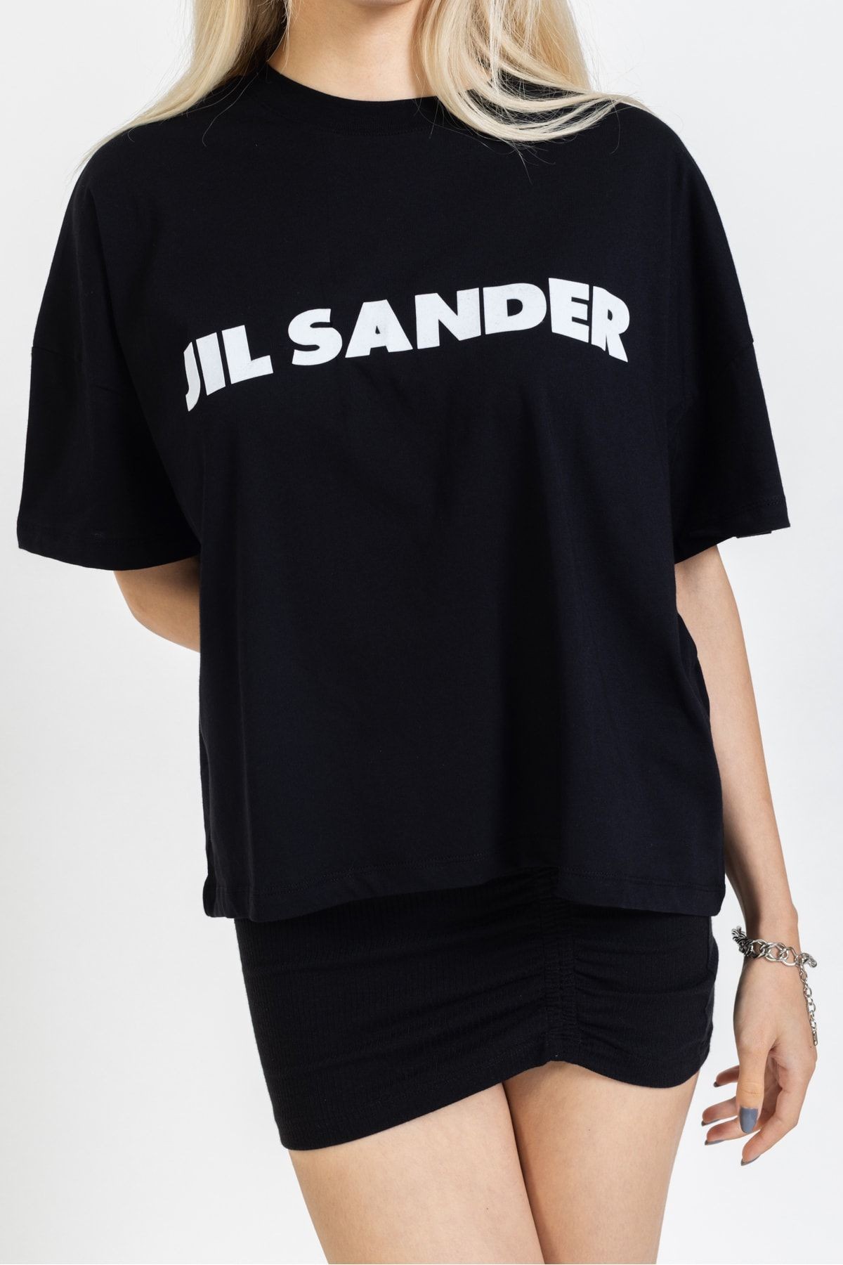 Olafre Jıl Sander Yazılı Baskılı Oversize Tişört, Tarz Trend Tişört, Pamuklu, Bisiklet Yaka