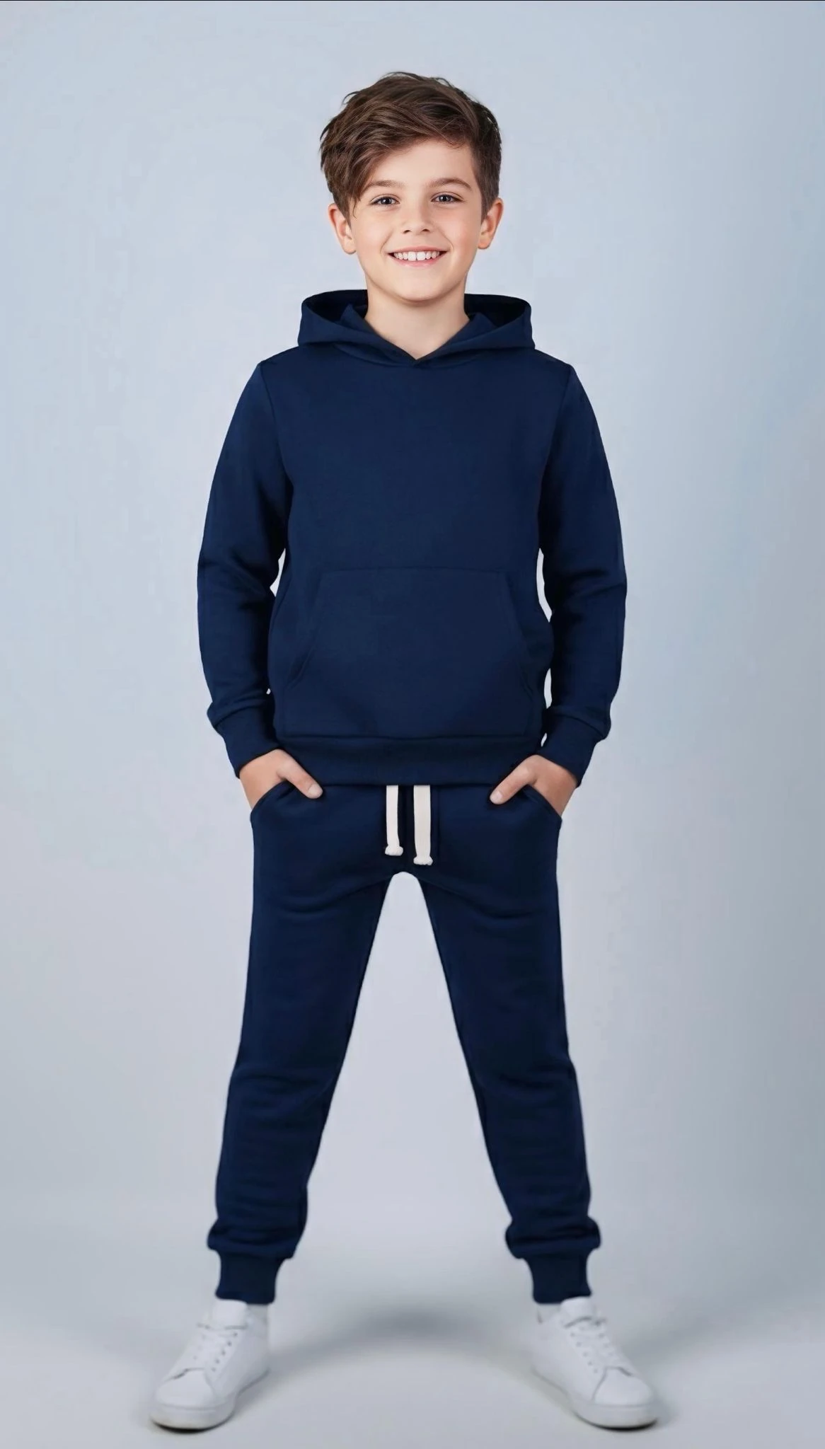 ERKEK ÇOCUK KANGRU CEPLİ KAPİŞONLU TAKIM  - LACİVERT