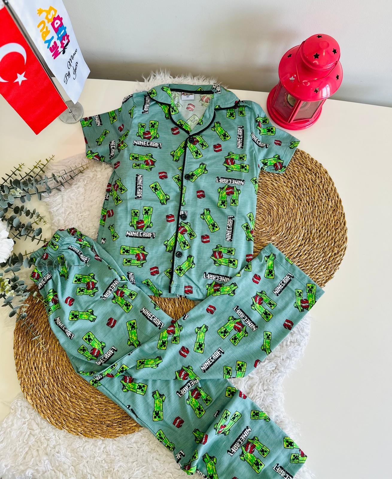 ERKEK ÇOCUK MİNECRAFT BASKILI PİJAMA TAKIMI 