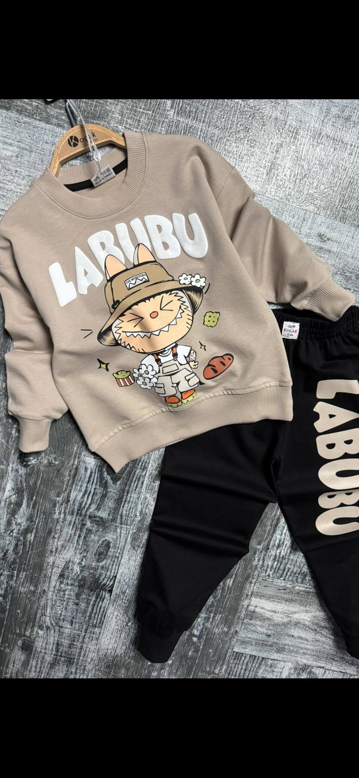 ERKEK ÇOCUK LABUBU BASKILI 2Lİ TAKIM - VİZON