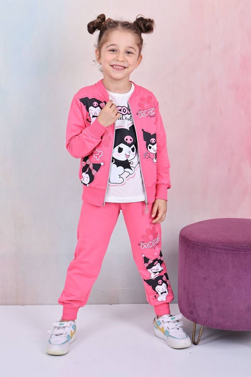KIZ ÇOCUK KUROMİ 3LÜ SET  - Pembe