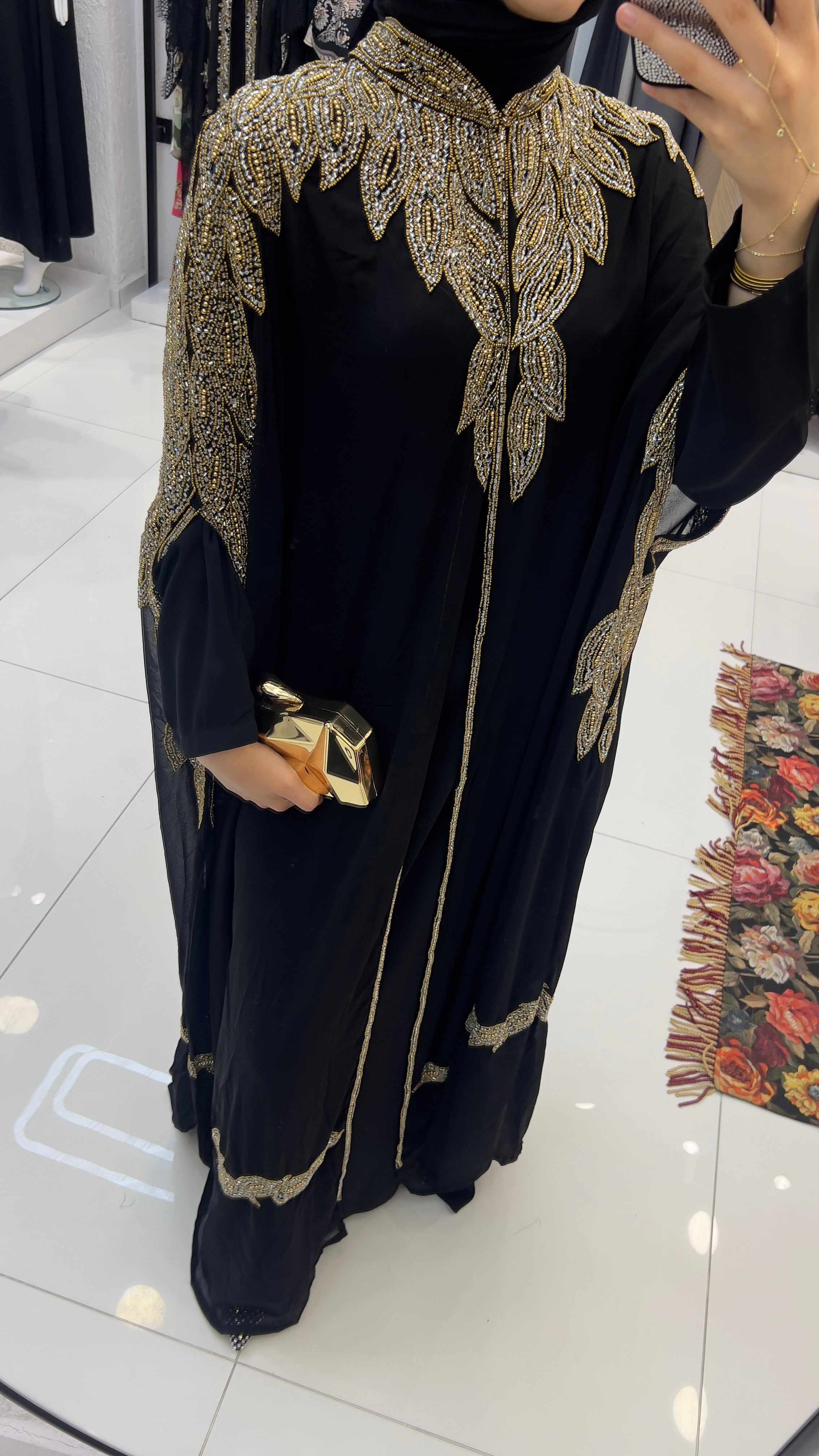TAŞ İŞLEMELİ ABAYA