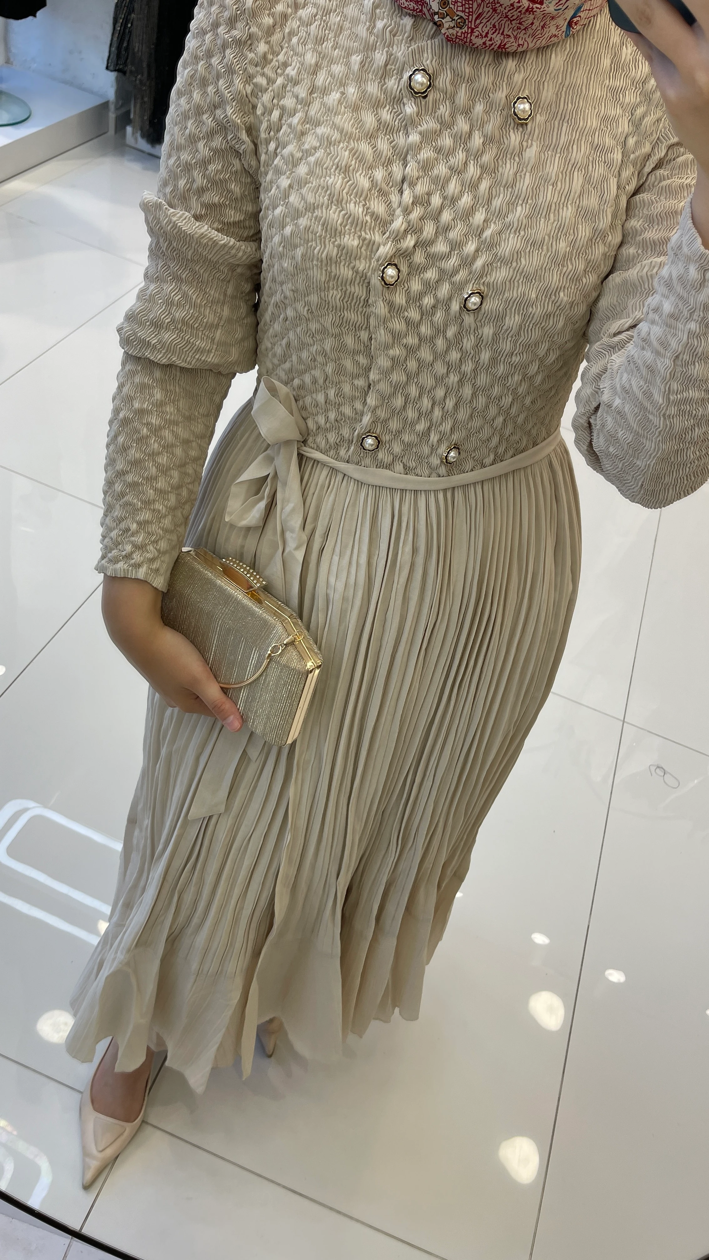 Tasarımca İthal Saten Elbise