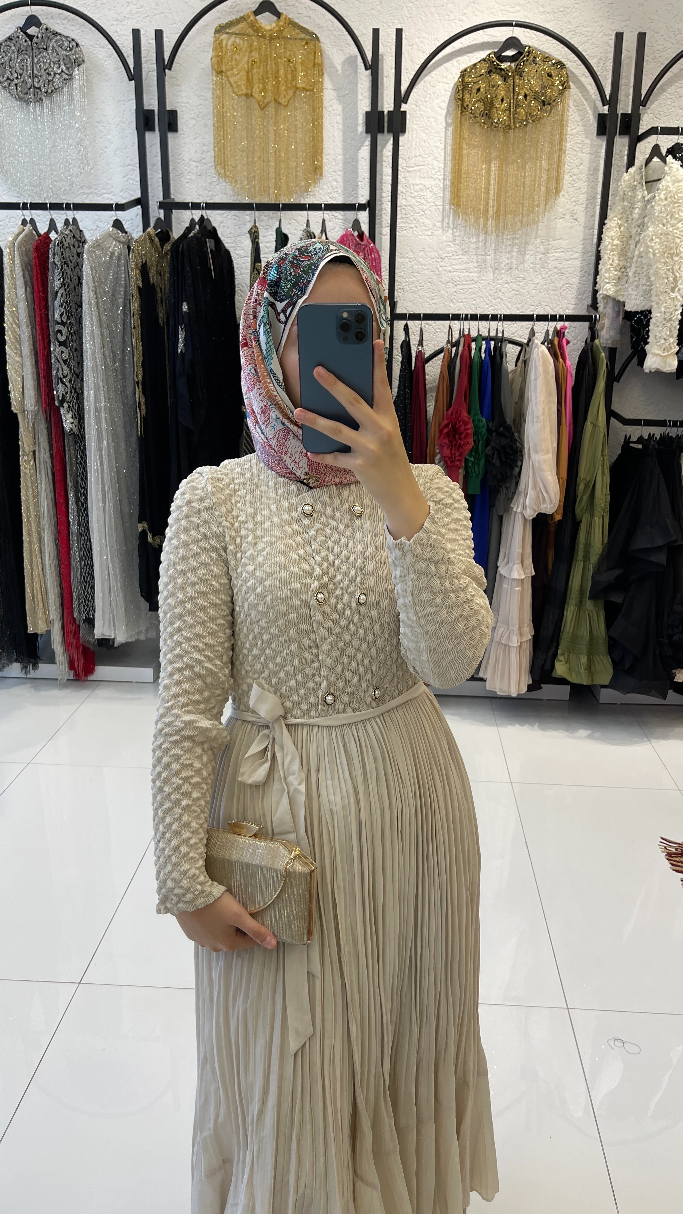 Tasarımca İthal Saten Elbise