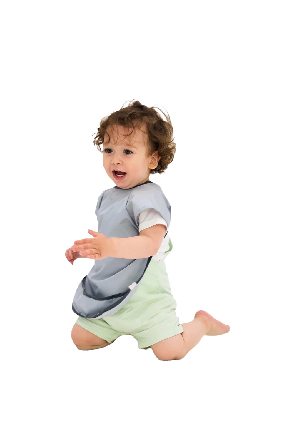 Kısa Kollu Su Geçirmez Bebek Mama, Oyun ve Aktivite Önlüğü