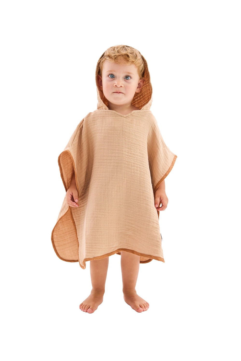 4 Katlı Müslin Bebek Pançosu – Banyo ve Plaj Kullanımı - Beige