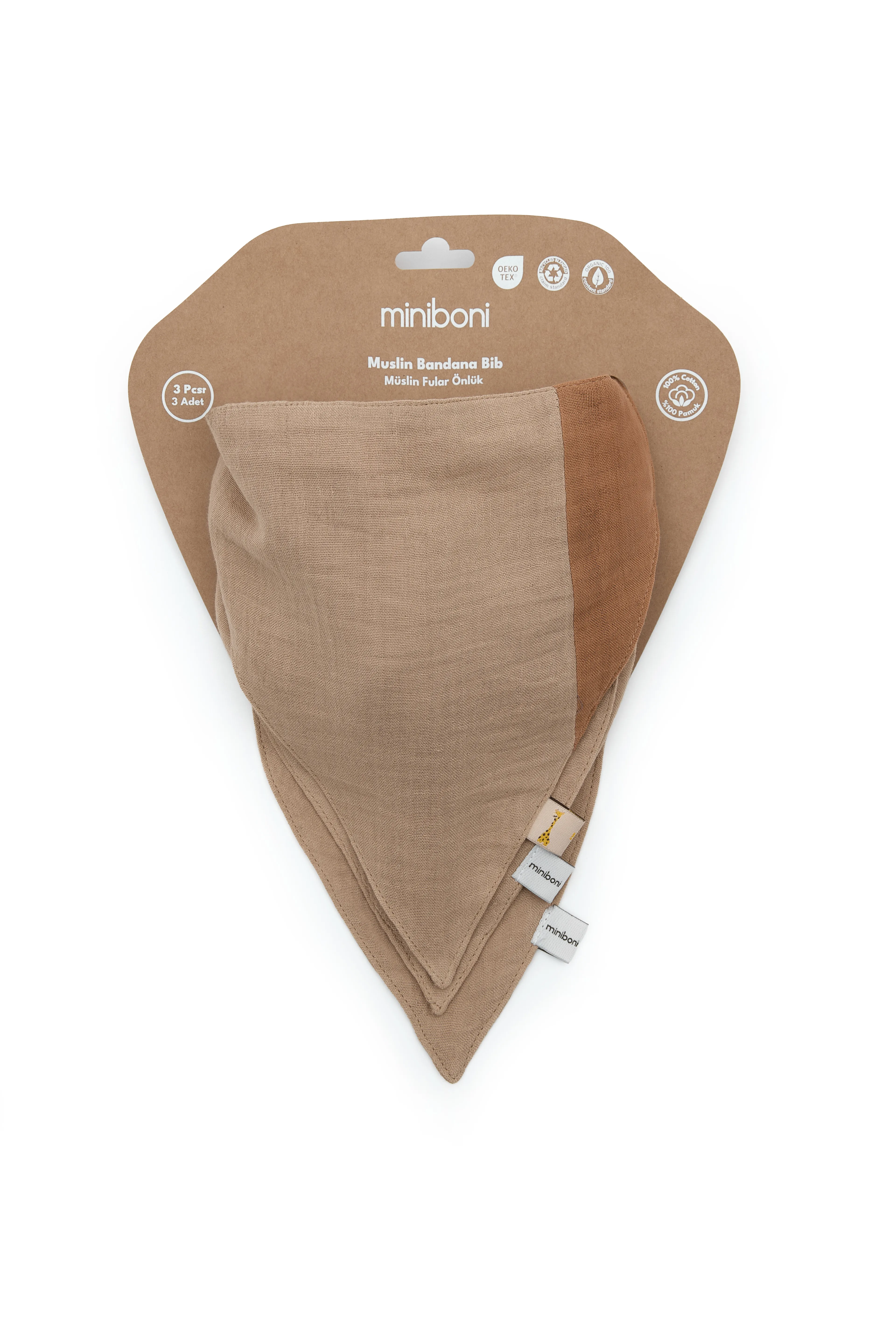 Yumuşak ve Nefes Alabilen 3’lü Müslin Bebek Fular Set
