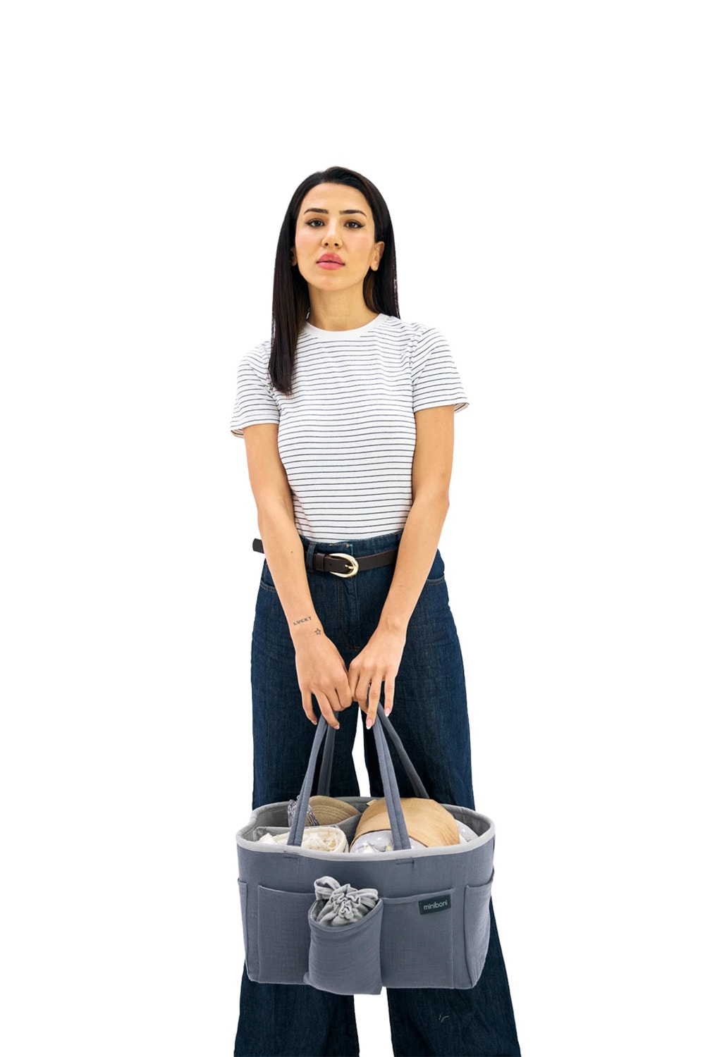 Çok Gözlü Fonksiyonel Müslin Anne Organizer Bebek Bakım Çantası - Grey