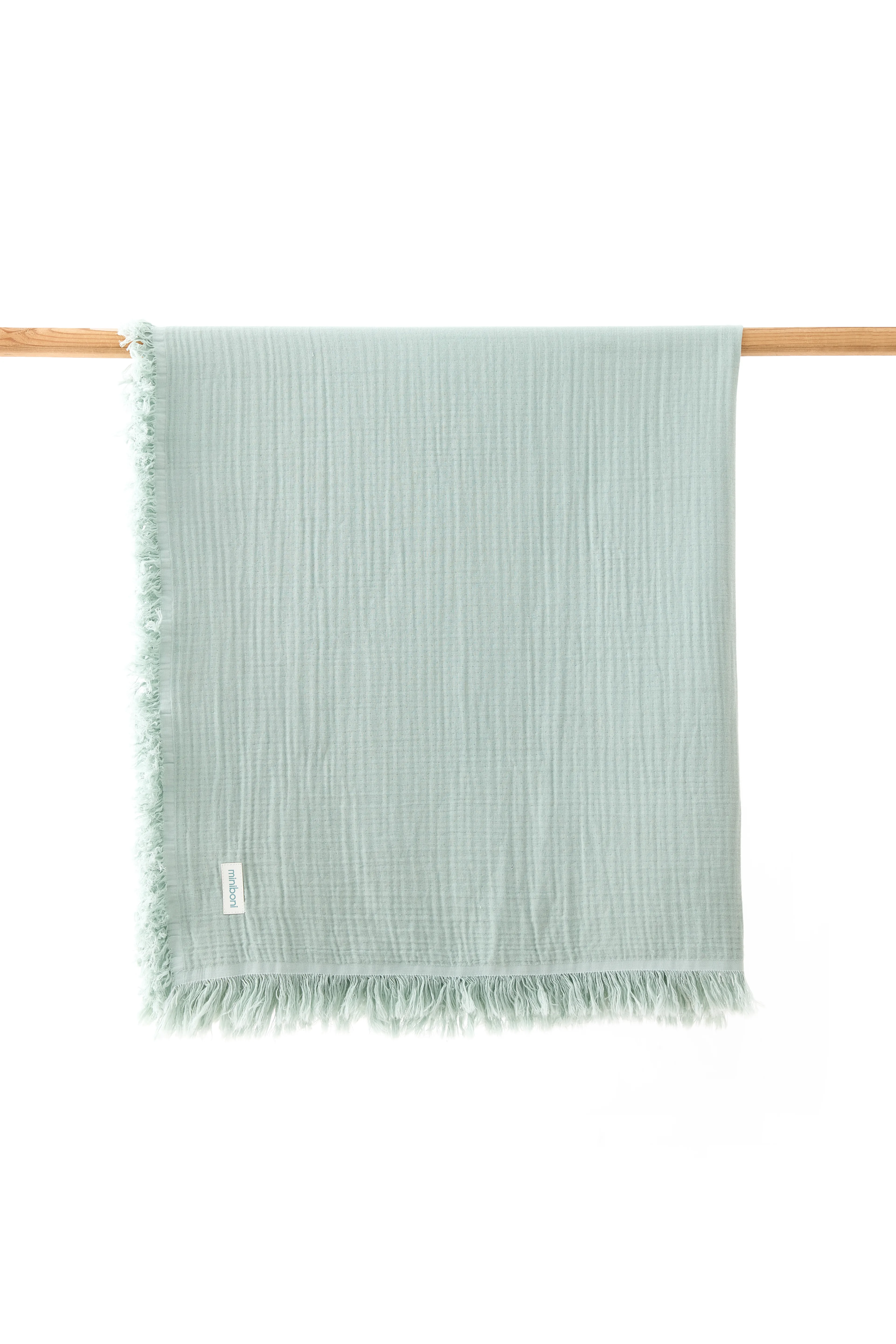 4 Katlı Yumuşak ve Hafif Müslin Bebek Battaniyesi - Mint