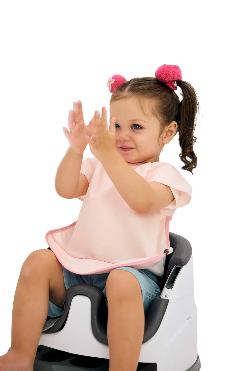 Kısa Kollu Su Geçirmez Bebek Mama, Oyun ve Aktivite Önlüğü - Pink