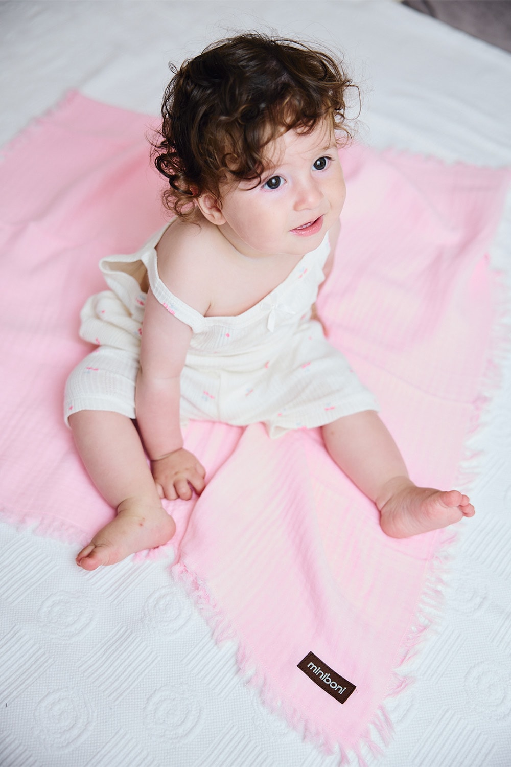 4 Katlı Yumuşak ve Hafif Müslin Bebek Battaniyesi - Powder Pink
