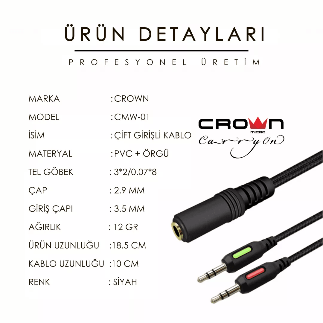 3.5mm Kulaklık Mikrofon dönüştürücü - Çevirici Switch Splitter Y Örgü Kablo 1 Dişi 2 Erkek