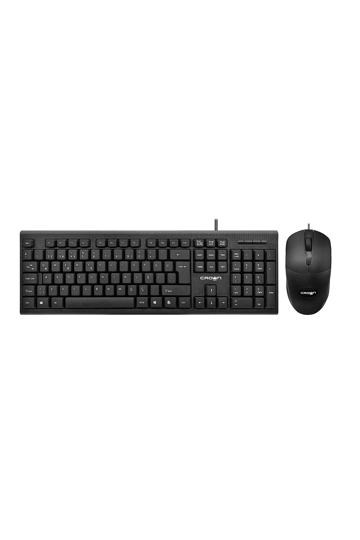 Kablolu Türkçe Q Klavye ve Optik Mouse Seti Bilgisayar ve Ofis Kullanımı Ergonomik Tasarım cmmk-102w