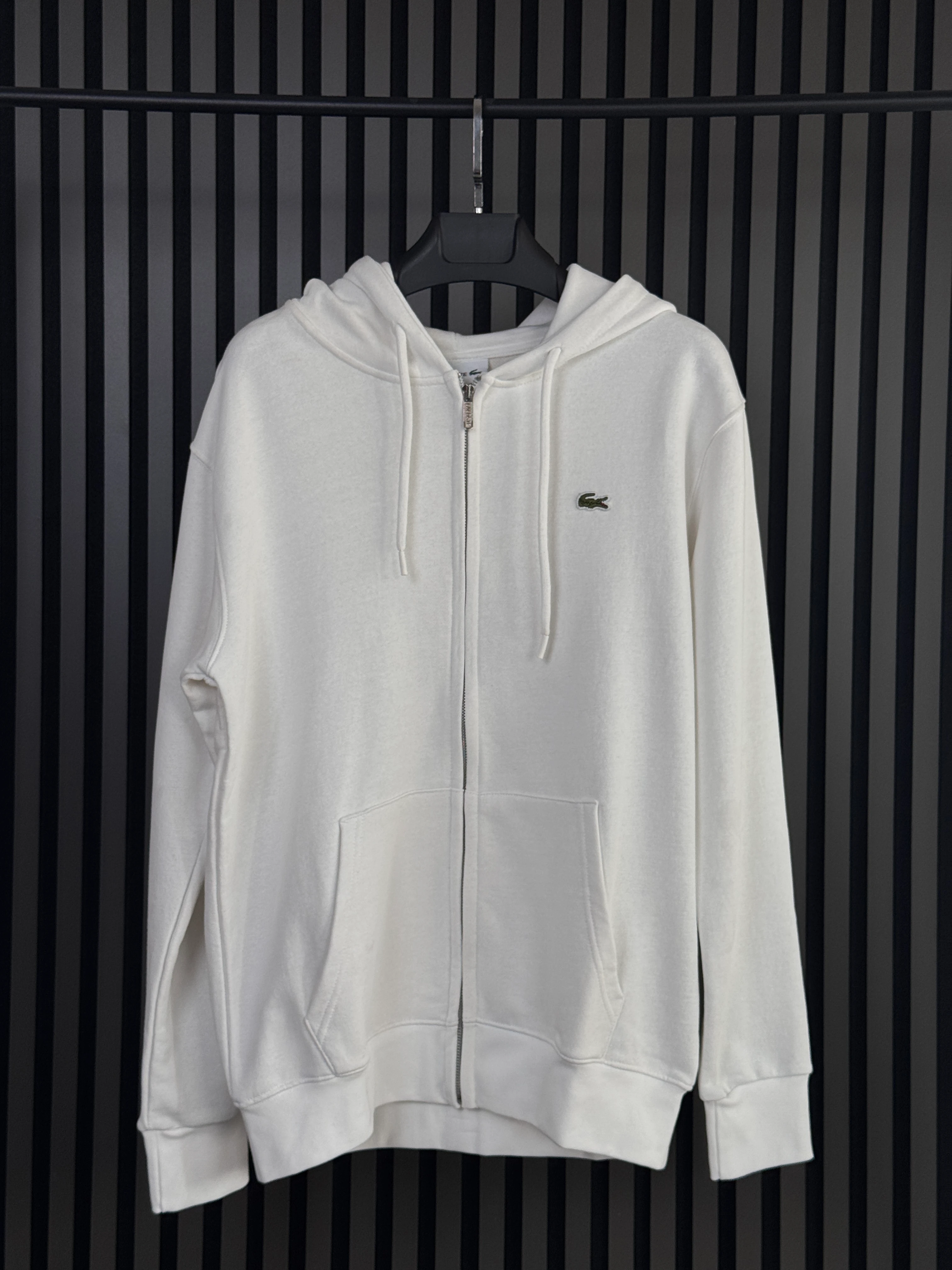 LACOSTE Beyaz Zip Hoodie