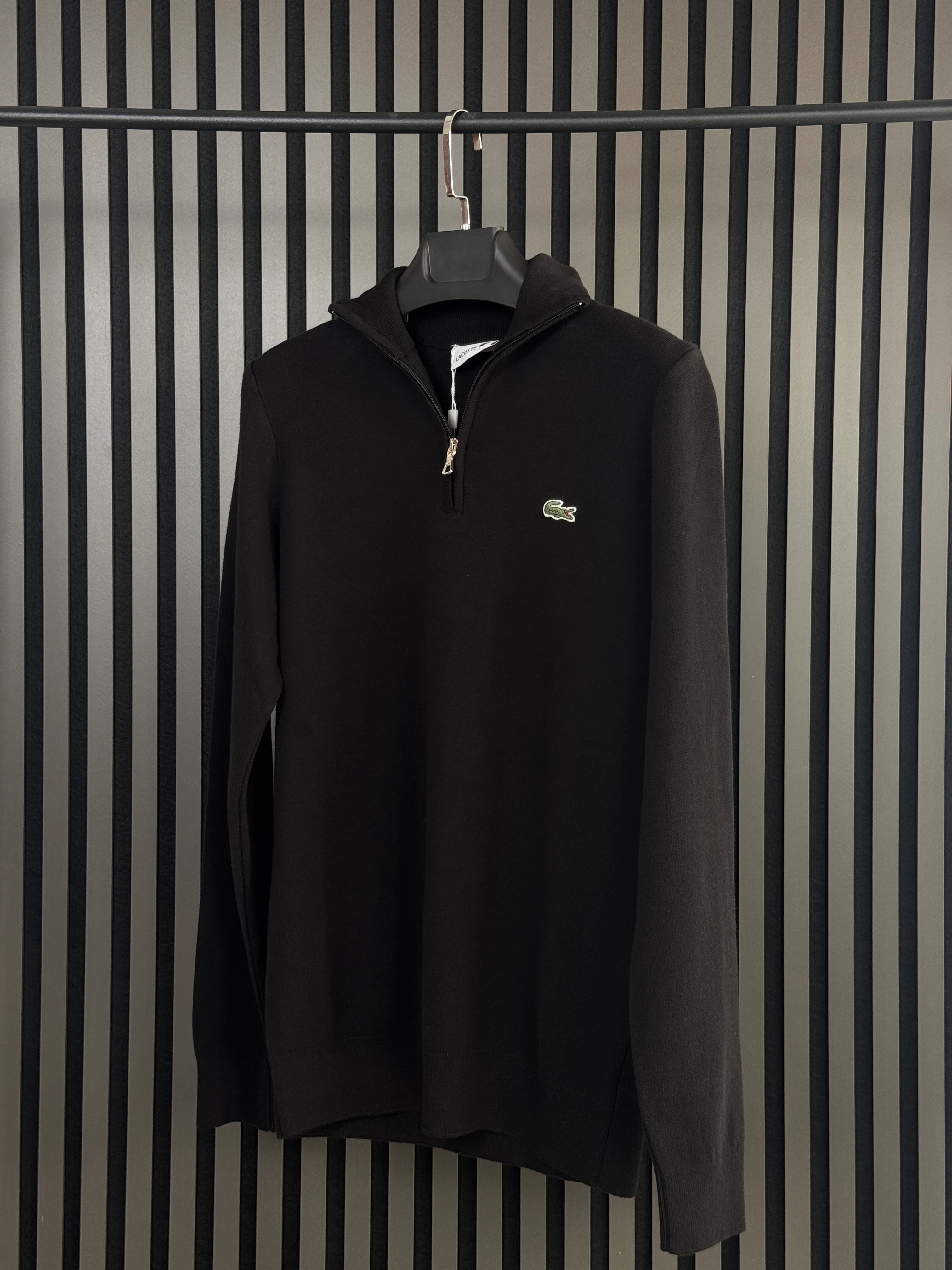 LACOSTE Siyah Yarım Fermuar Kazak