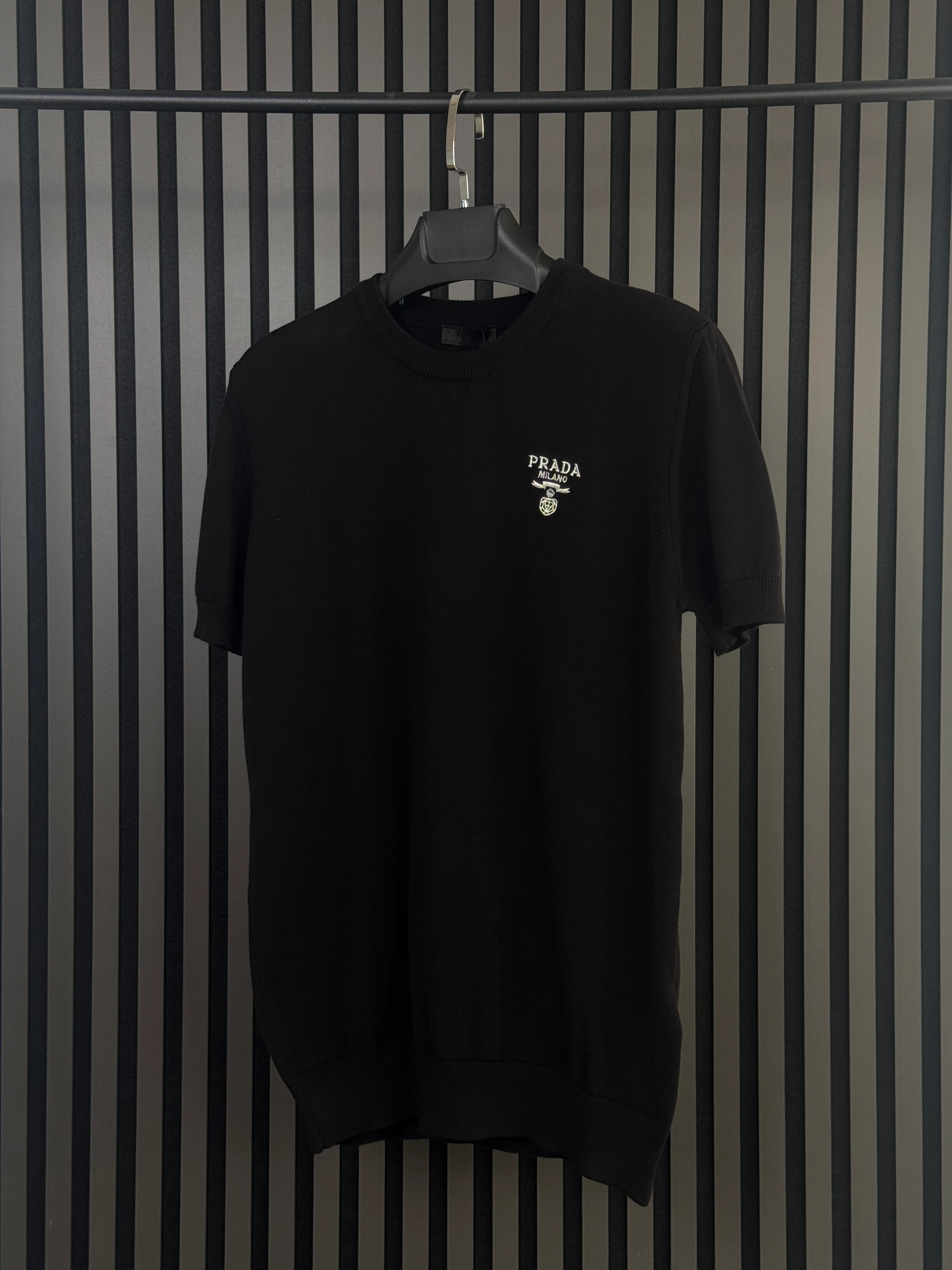 PRADA Siyah Nakışlı Triko