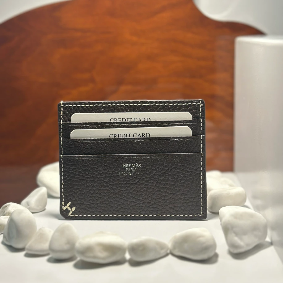 HERMES Siyah Hakiki Deri Kartlık