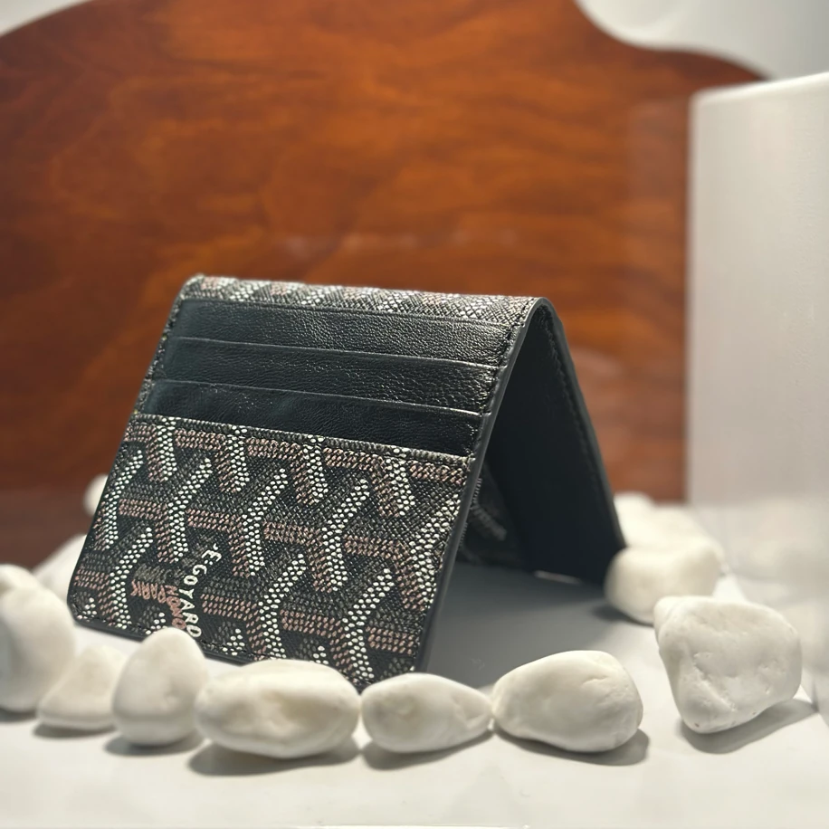 GOYARD Siyah Hakiki Deri Kelebek Kartlık