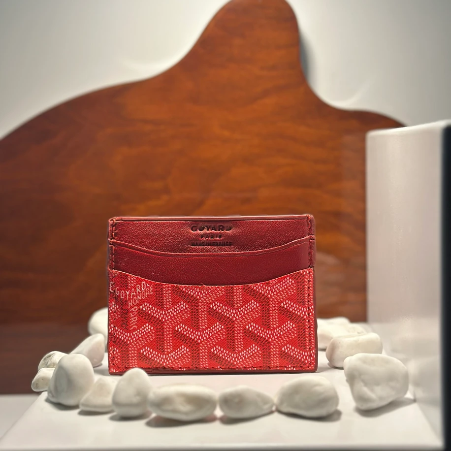 GOYARD Kırmızı Hakiki Deri Kartlık
