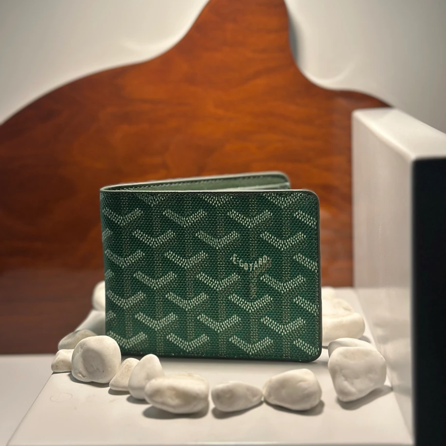 GOYARD Hakiki Deri Yeşil Cüzdan
