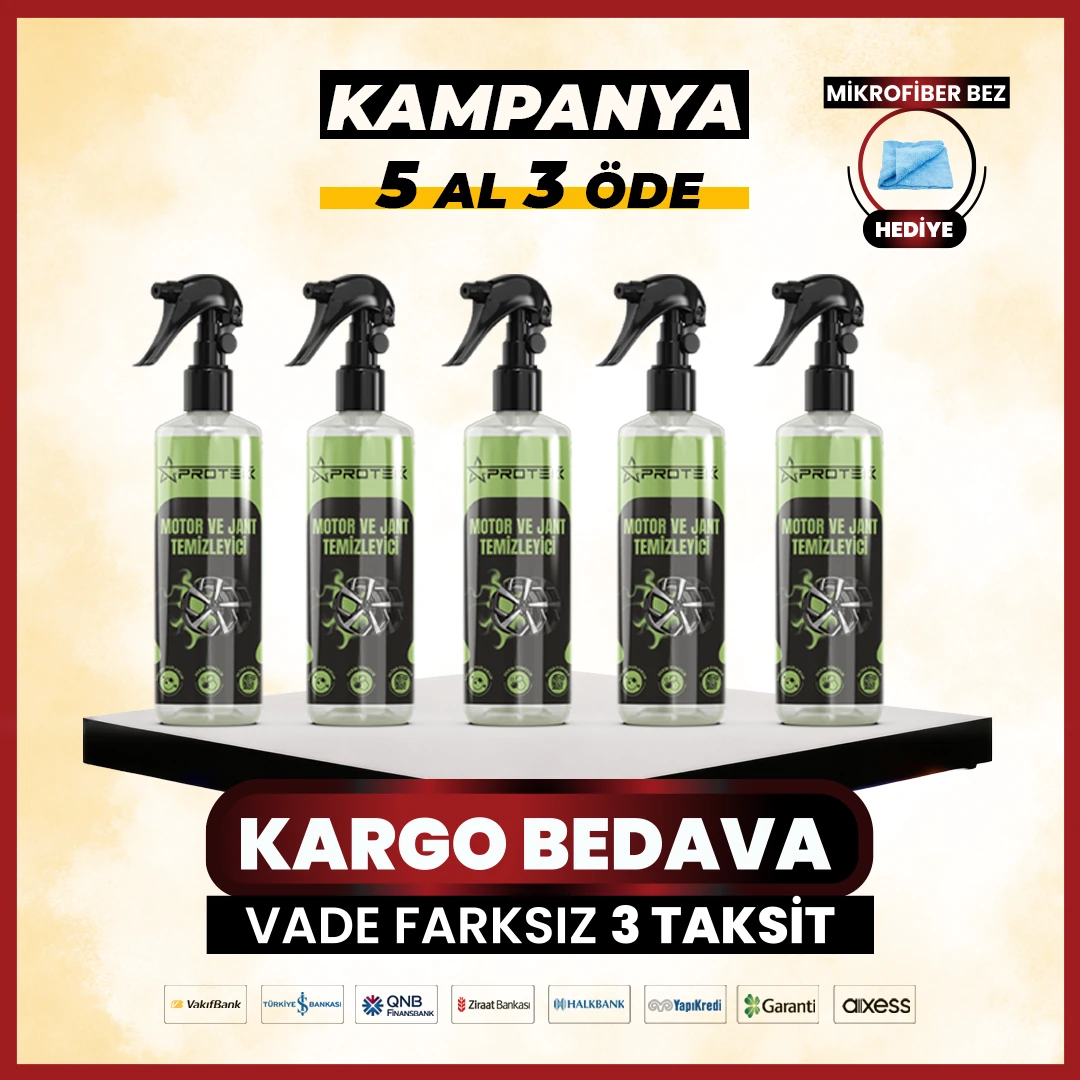 5 Al 3 Öde Motor Ve Jant Temizleyici Araç Bakım Seti