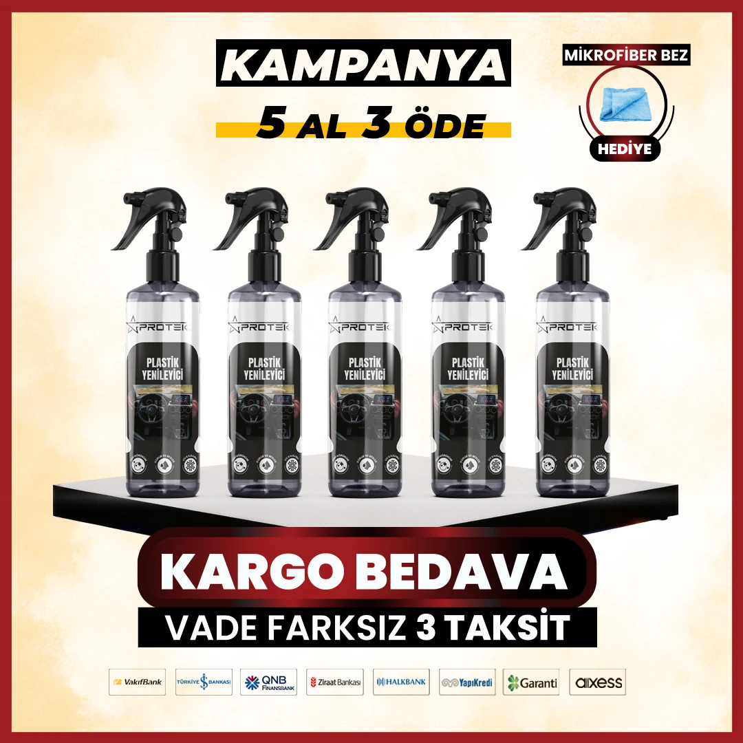 5 Al 3 Öde Plastik Yenileyici Araç Bakım Seti