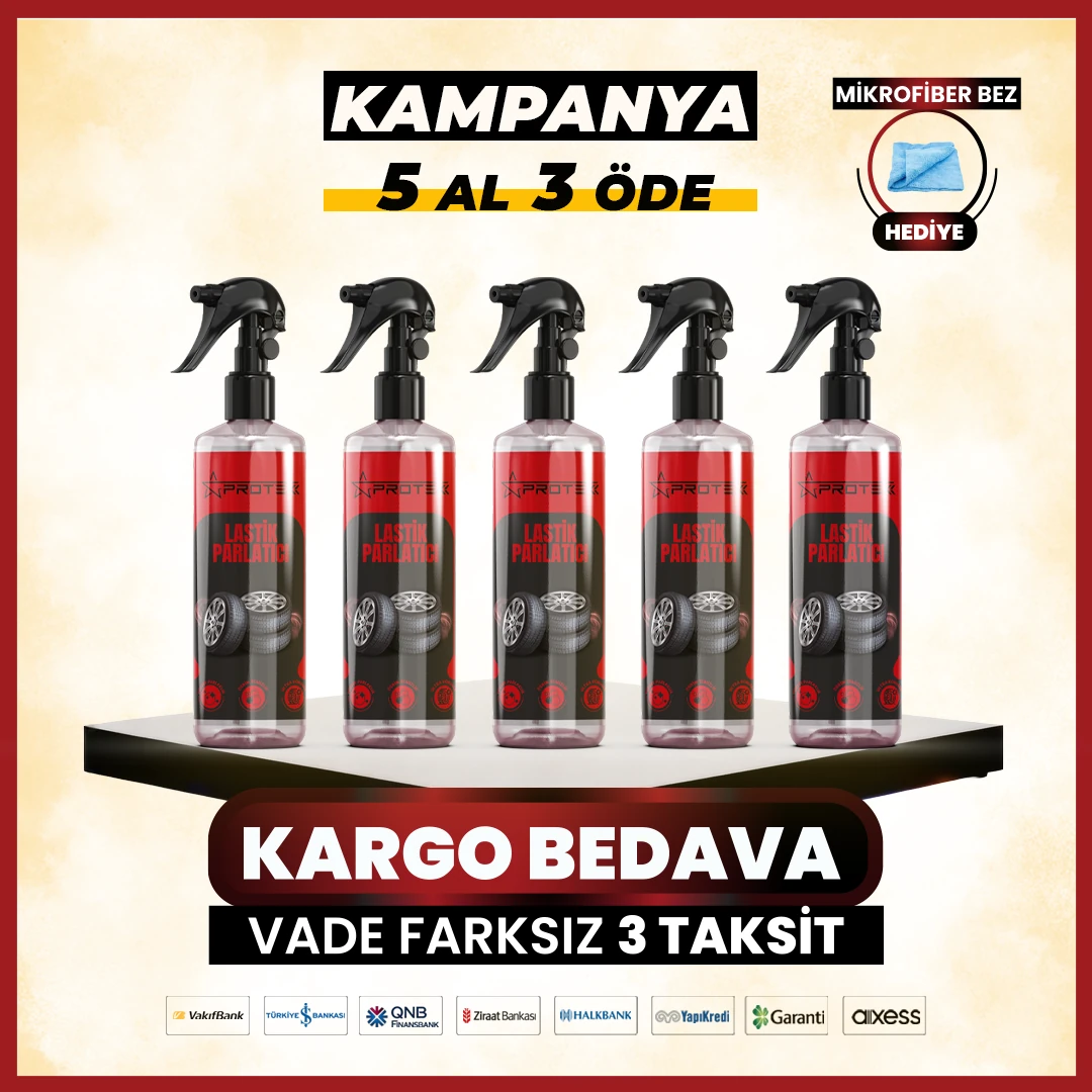 5 Al 3 Öde Lastik Parlatıcı Araç Bakım Seti