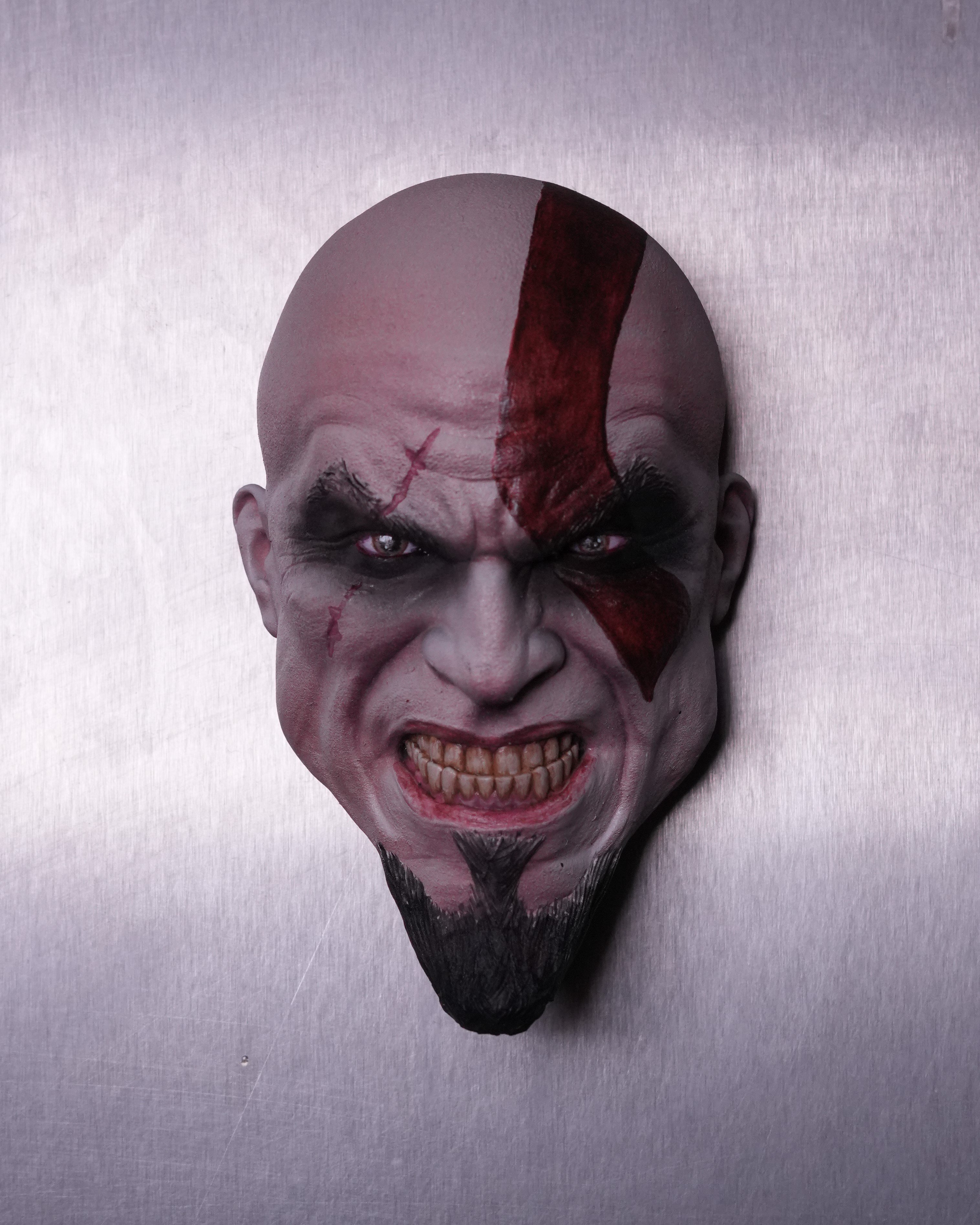 El Yapımı Genç Kratos Kafası Magnet – Benzersiz 3D Baskı Not Tutacağı