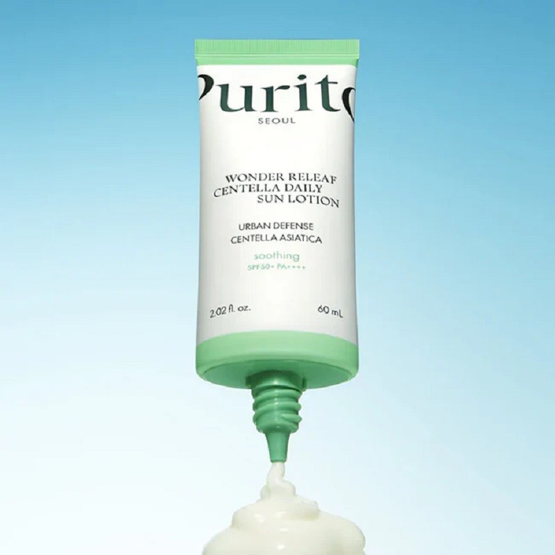PURITO Wonder Releaf Centella Daily Sun Lotion SPF50+ PA++++ 60 ml - Hassas Ciltler İçin Ultra Hafif Güneş Kremi