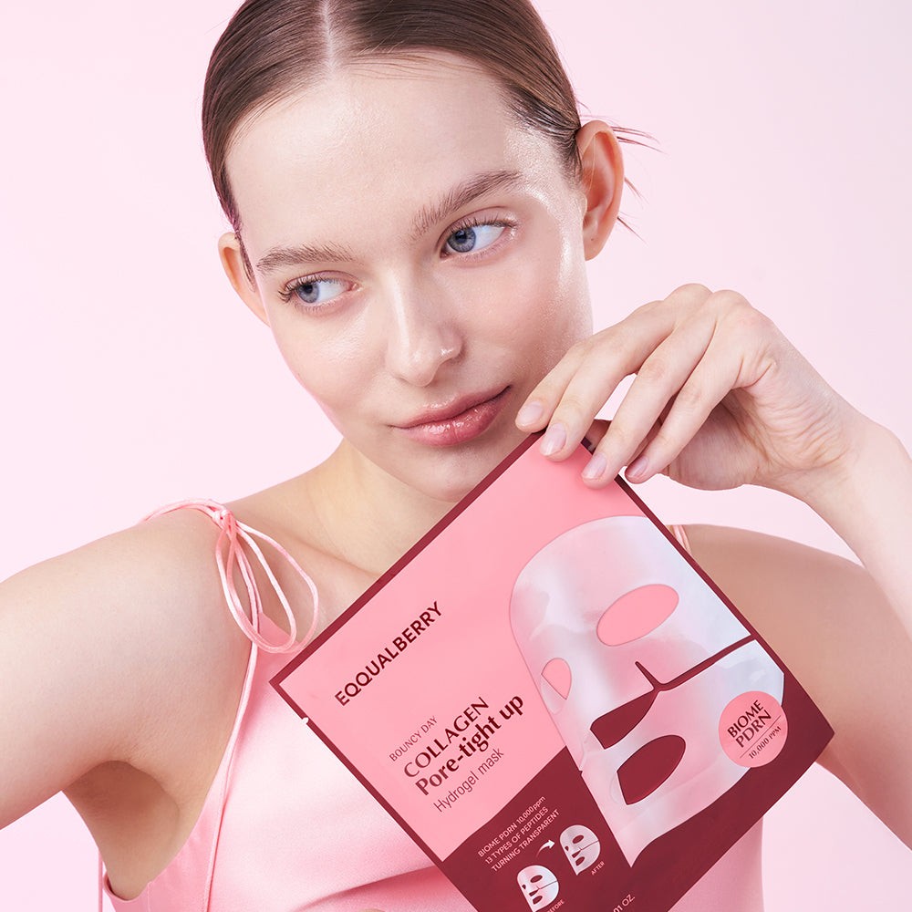 EQQUALBERRY - Collagen Pore-Tight Up Hydrogel Mask (4 adet) - Vegan PDRN + Kolajen Hydrojel Maske